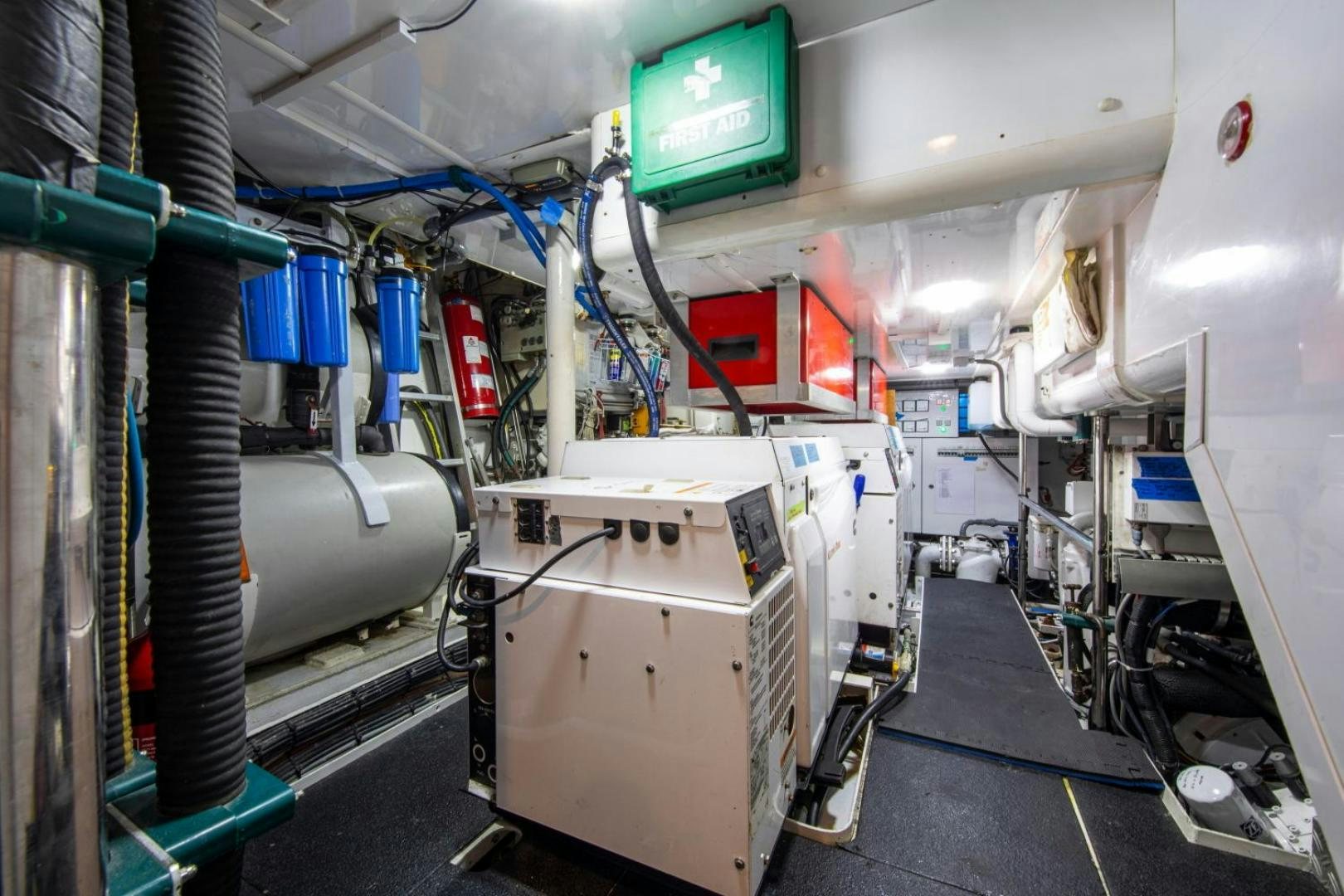 a room with machinery and equipment aboard WAVELENGTH Yacht for Sale