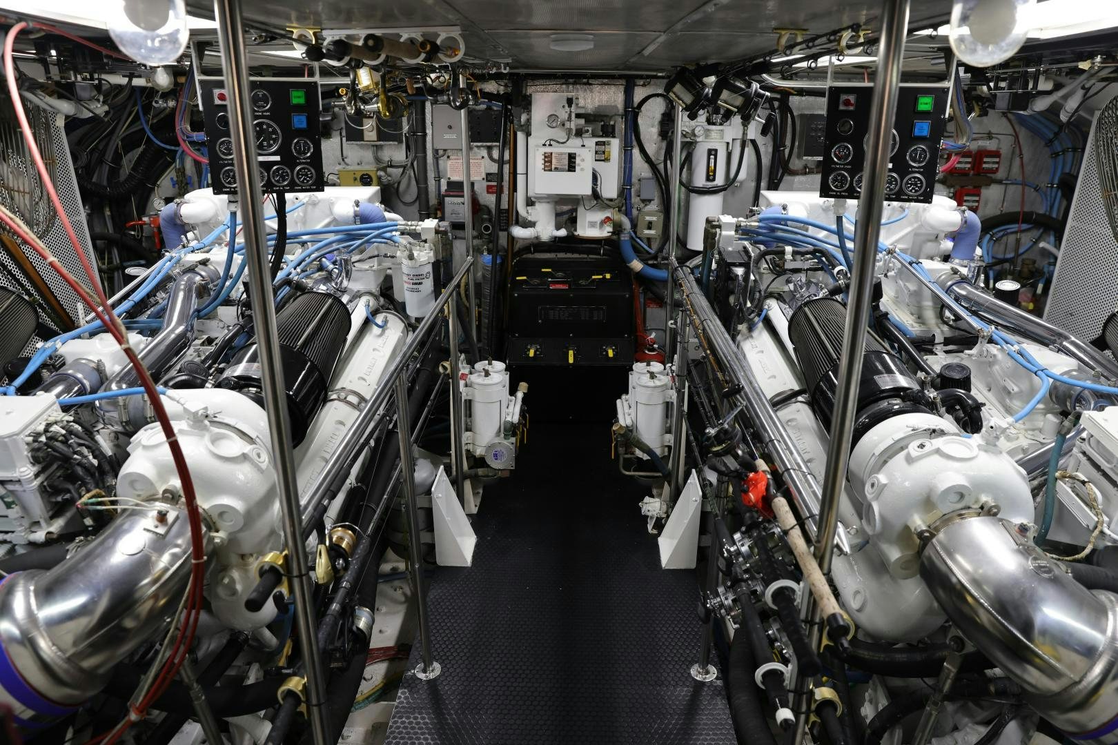 a room full of machinery aboard FELINA Yacht for Sale