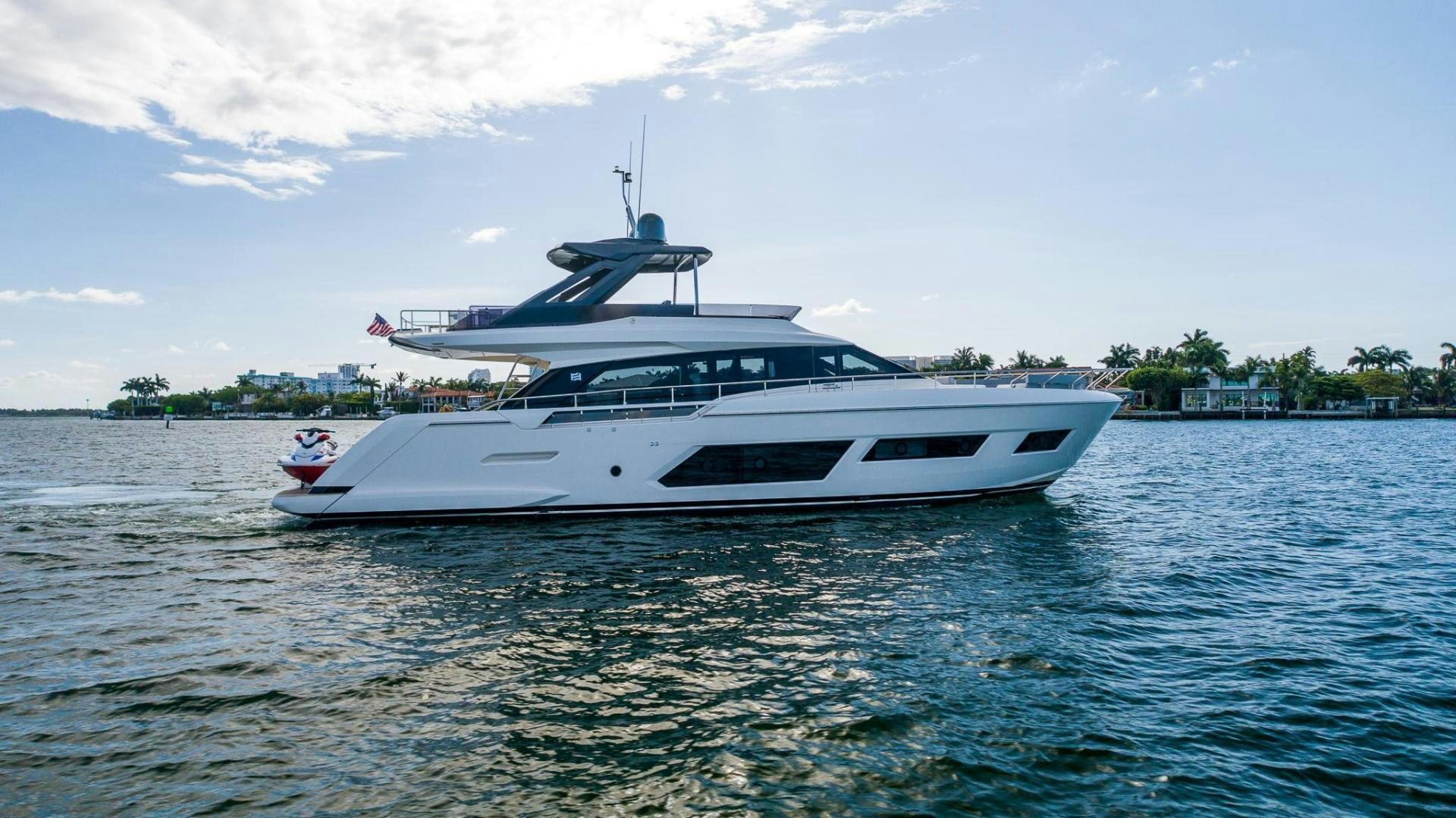 a white boat in the water aboard LEGEND Yacht for Sale