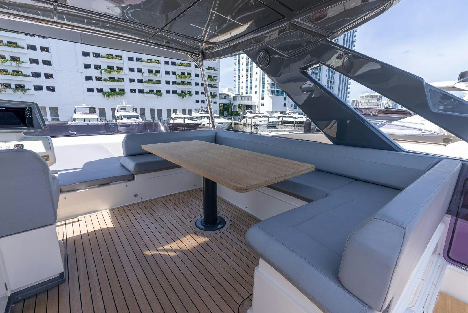 a boat on a deck aboard LEGEND Yacht for Sale