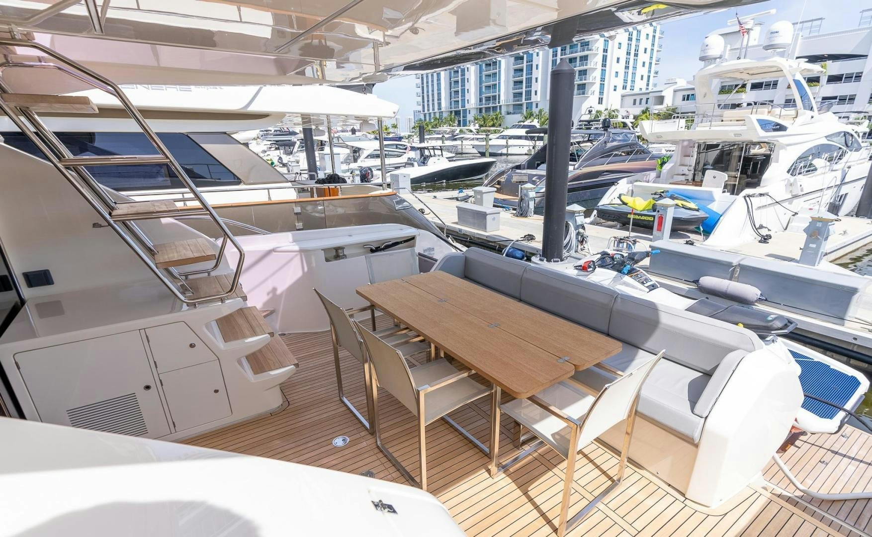 a room with many boats aboard LEGEND Yacht for Sale
