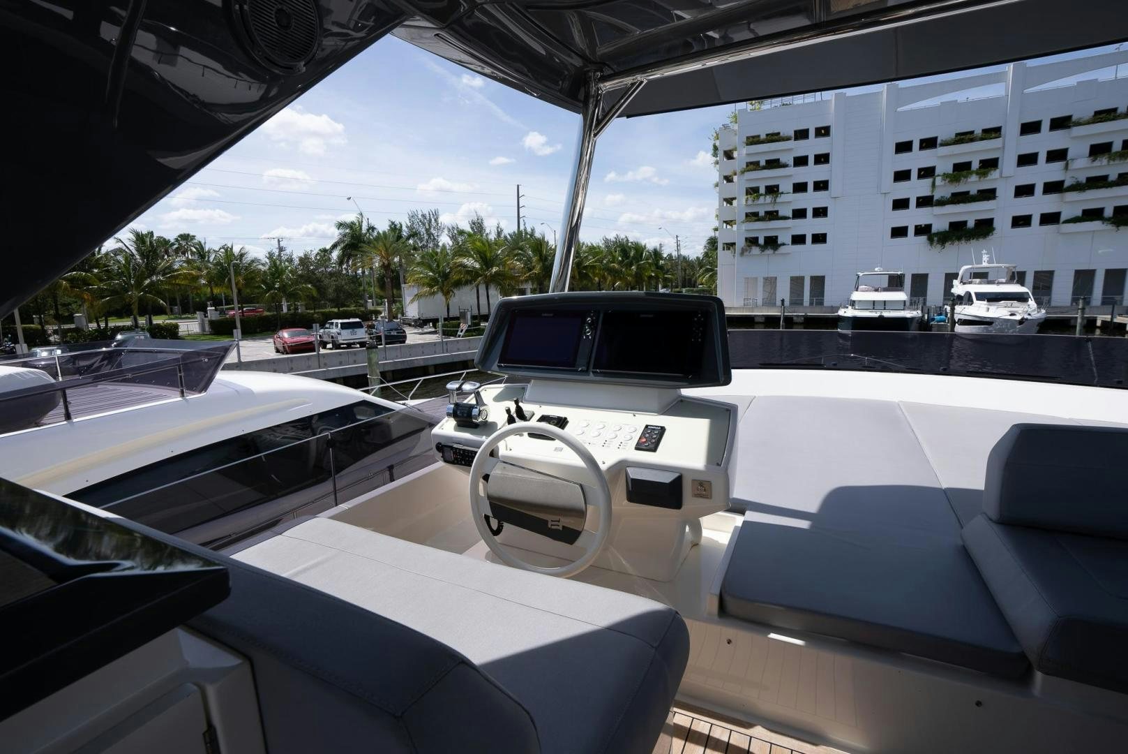 inside of a car aboard LEGEND Yacht for Sale