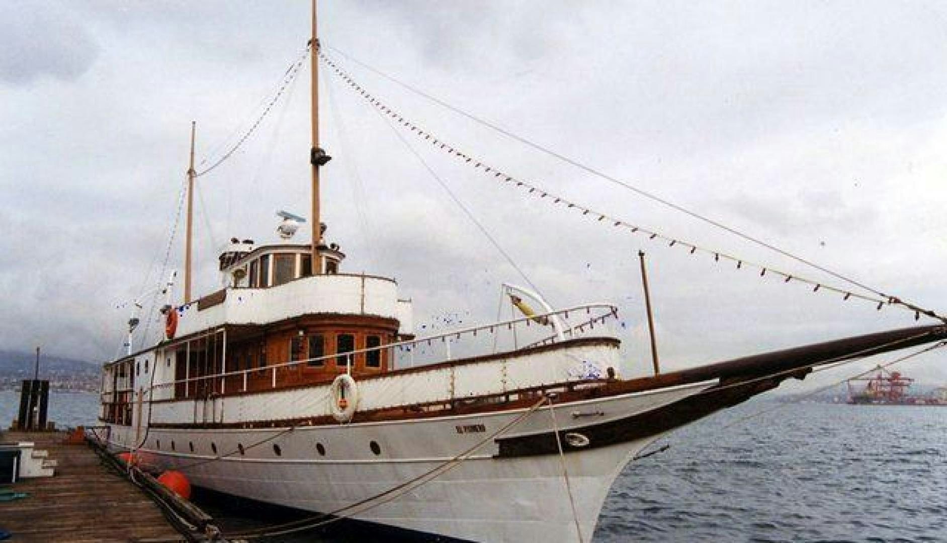 a large white boat aboard EL PRIMERO Yacht for Sale