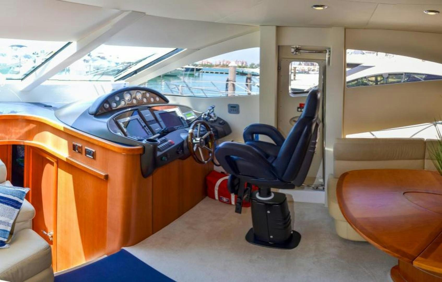 a car with a seat and steering wheel aboard PEARL Yacht for Sale