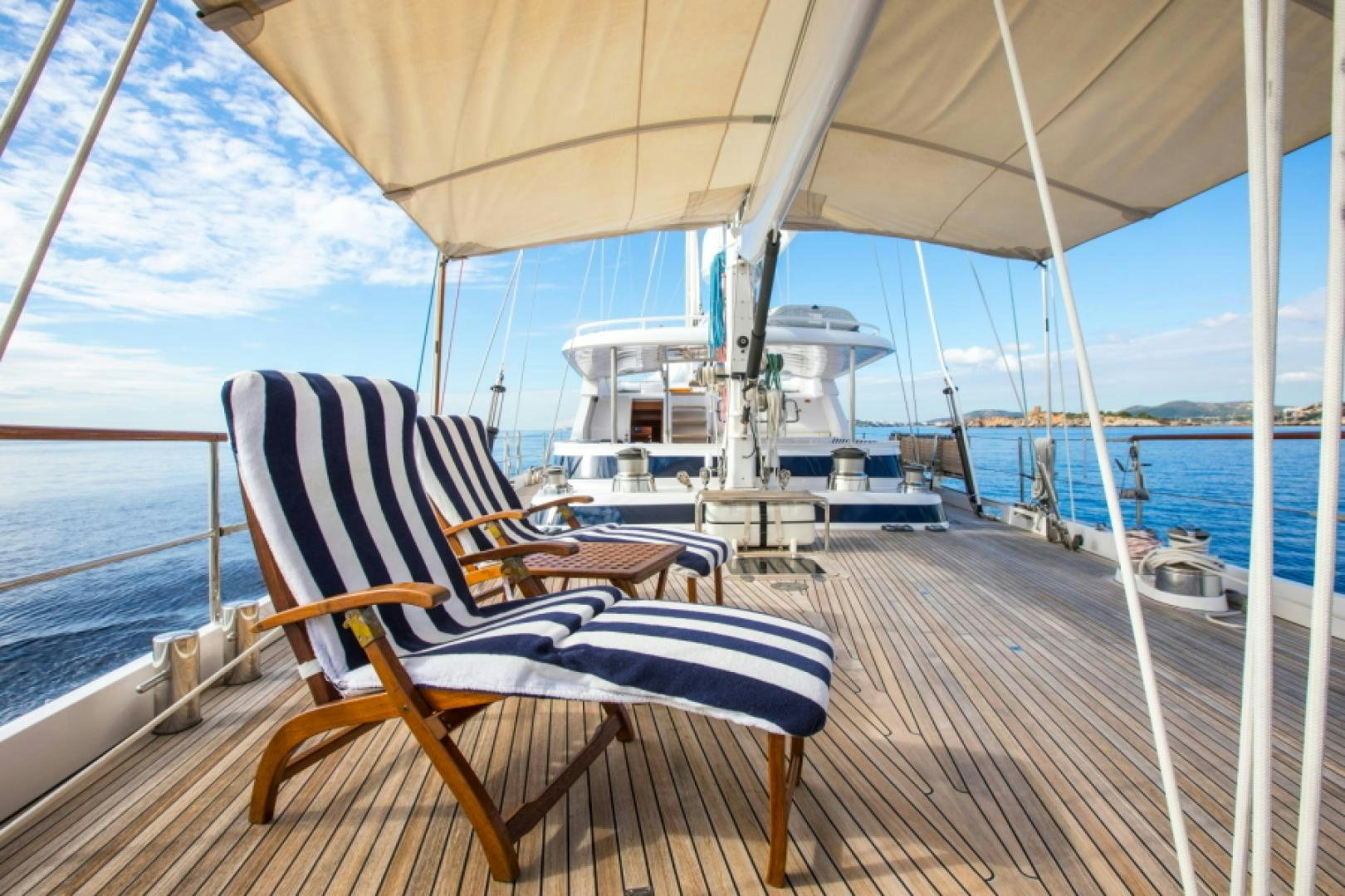 a boat on a deck aboard FIDELITAS Yacht for Sale