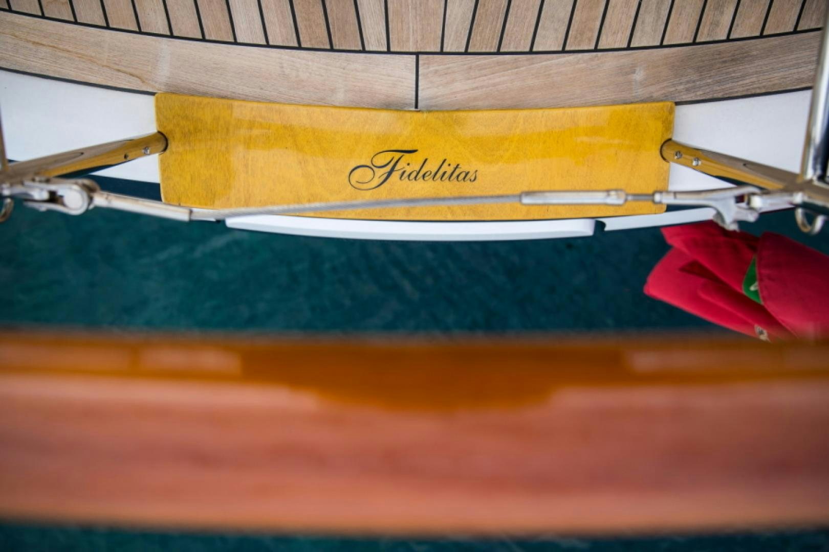 a close-up of a plane aboard FIDELITAS Yacht for Sale