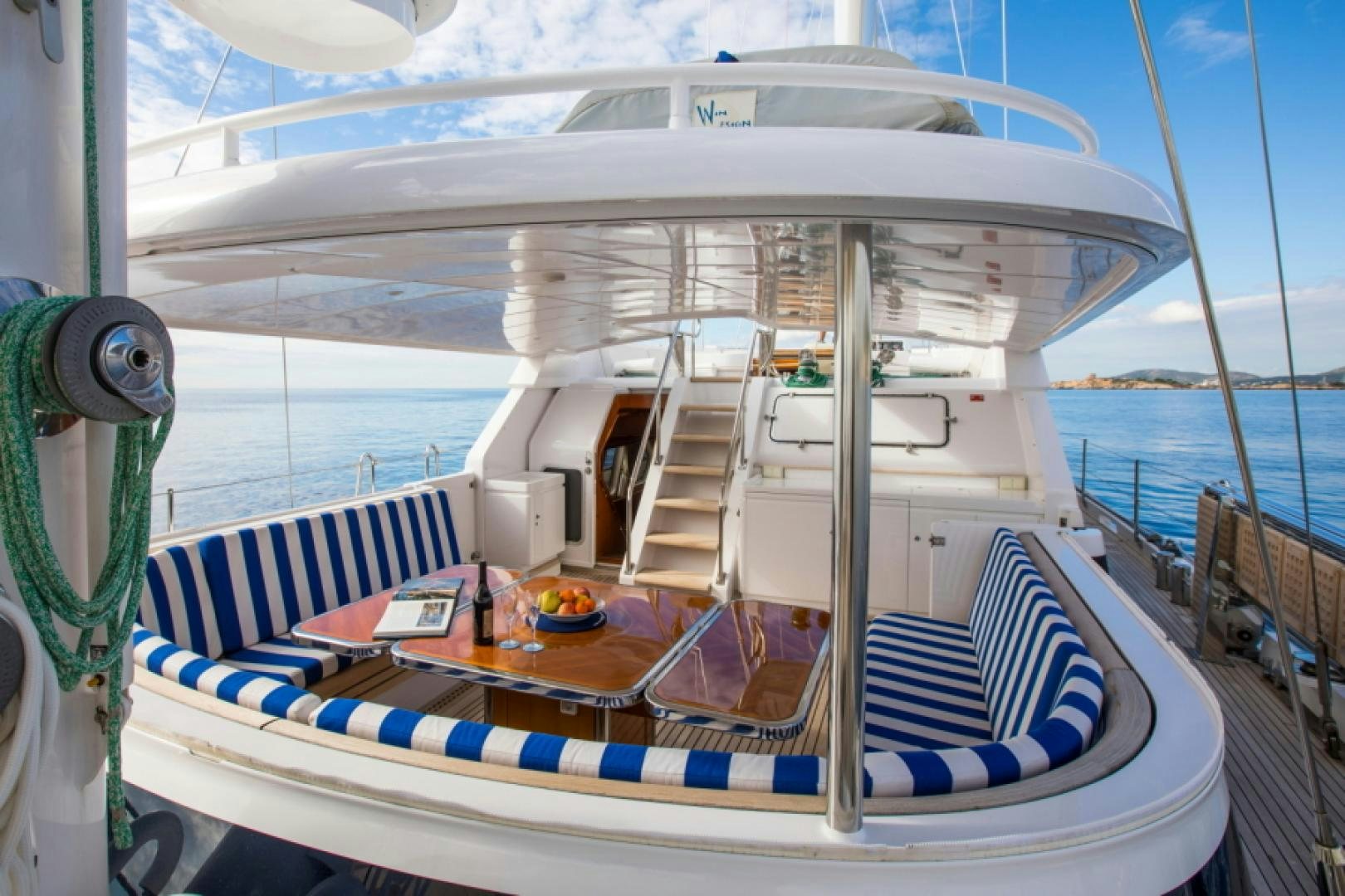 a boat on the water aboard FIDELITAS Yacht for Sale