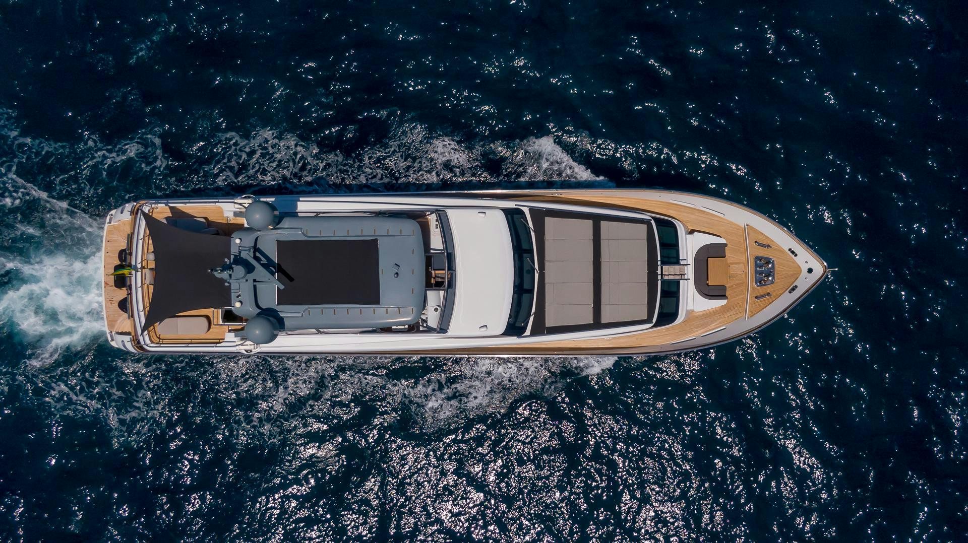 a space ship in outer space aboard BAD ROMANCE IV Yacht for Sale