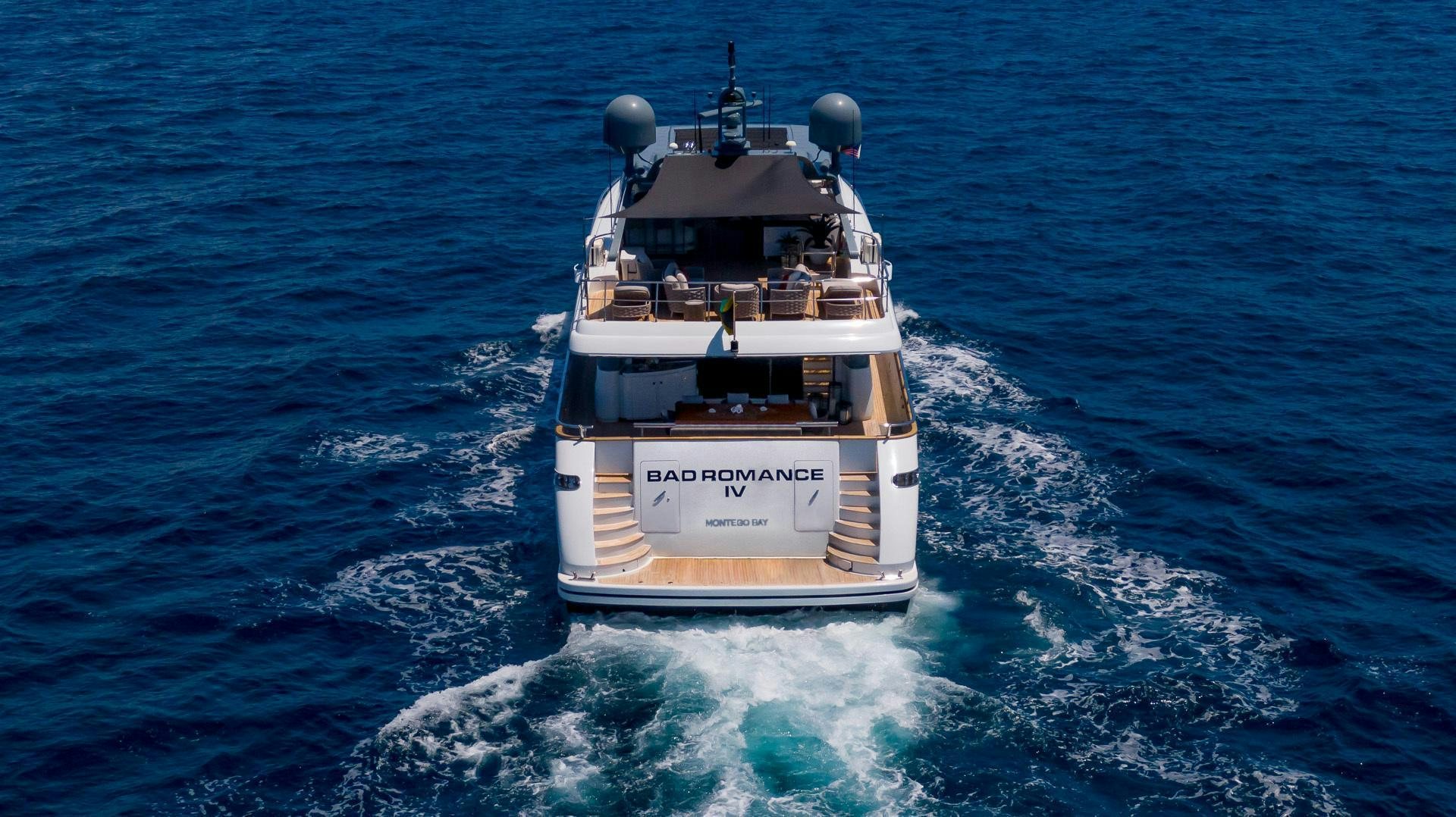 a boat on the water aboard BAD ROMANCE IV Yacht for Sale