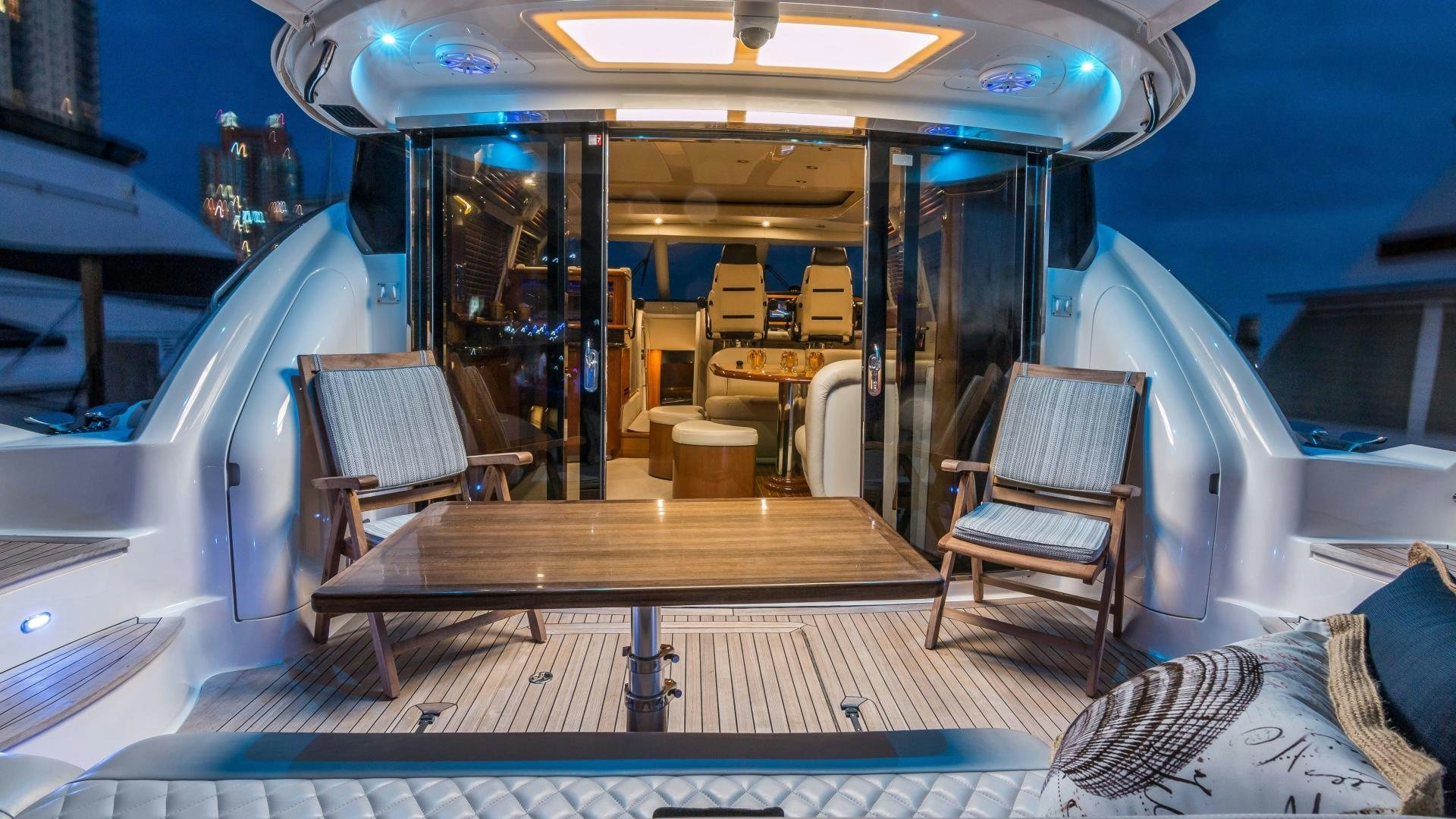 inside of a boat aboard XANADU Yacht for Sale