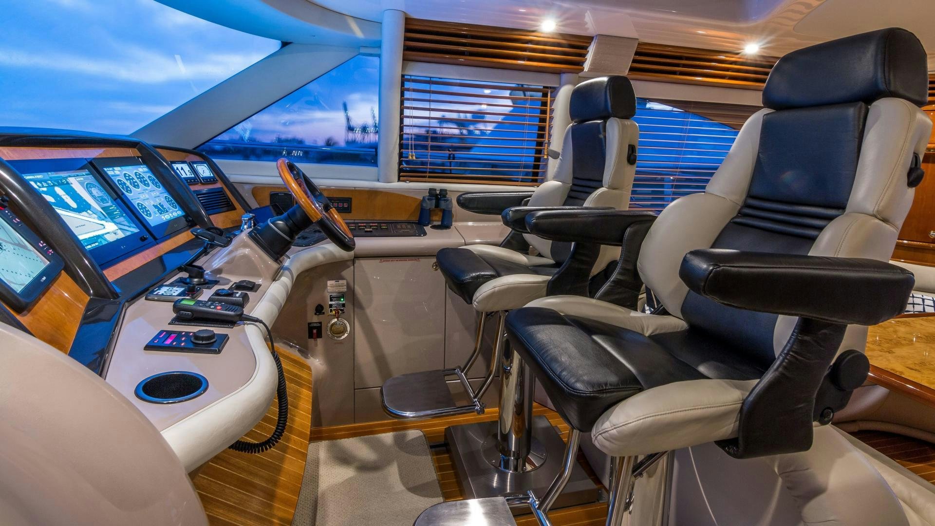 inside of a car aboard XANADU Yacht for Sale