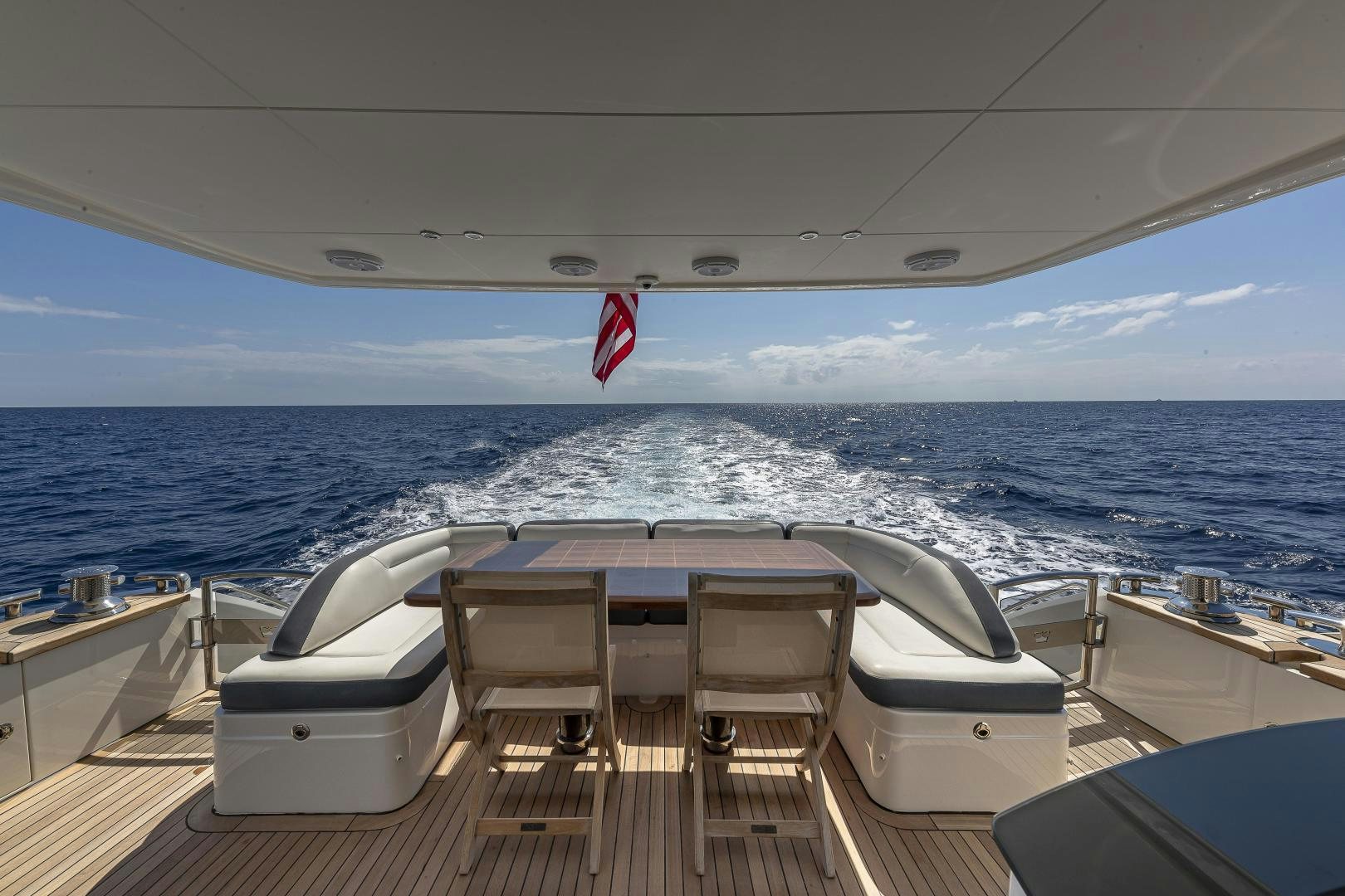 a boat on a deck aboard GOOD LIFE Yacht for Sale
