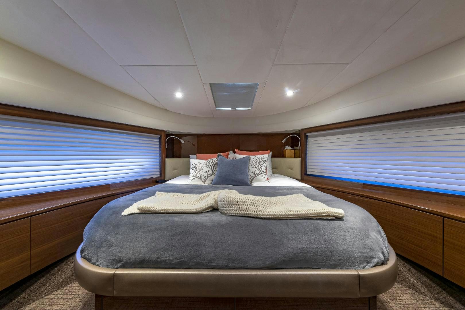 a bed in a room aboard GOOD LIFE Yacht for Sale