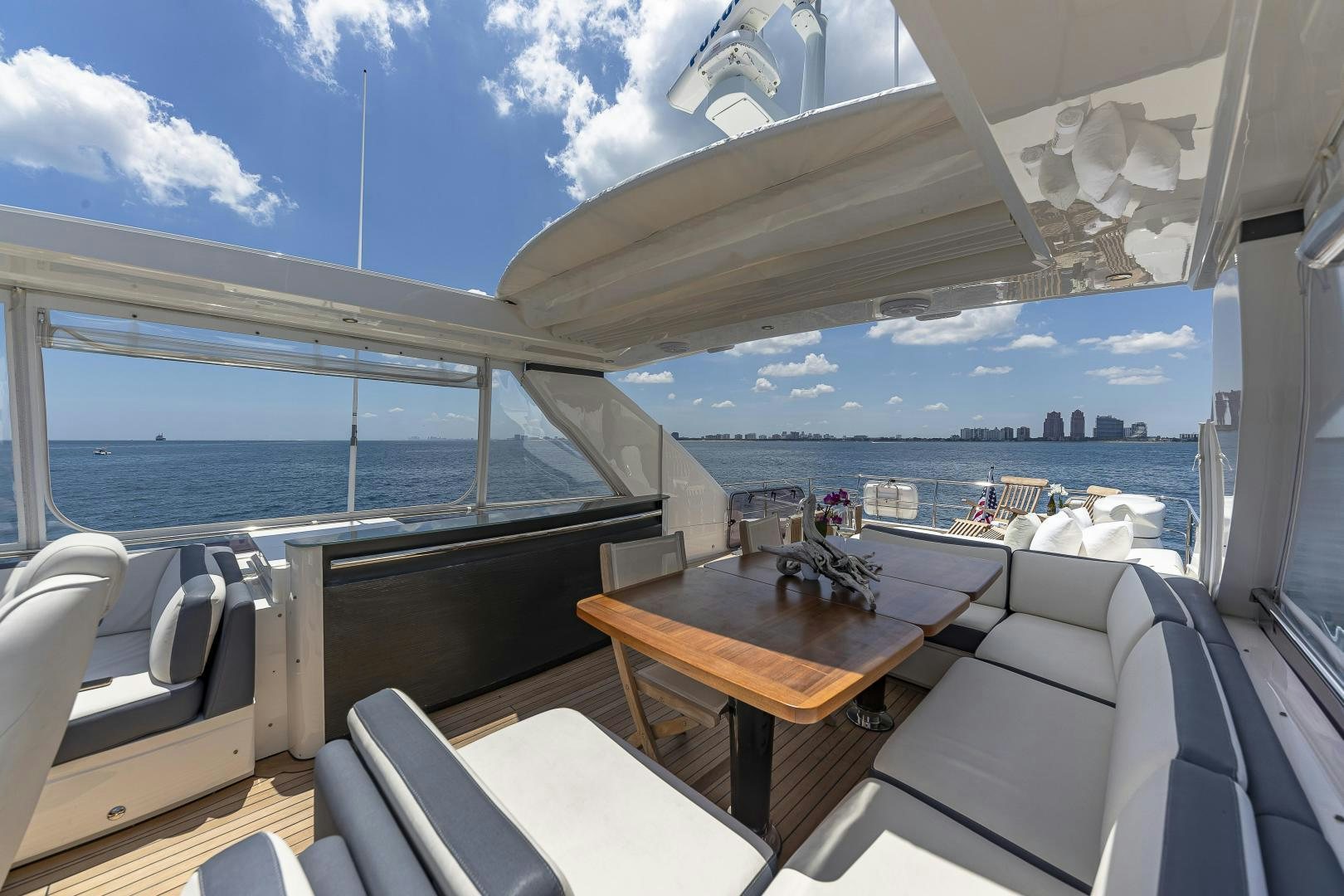 a boat with a view of the water and a city aboard GOOD LIFE Yacht for Sale