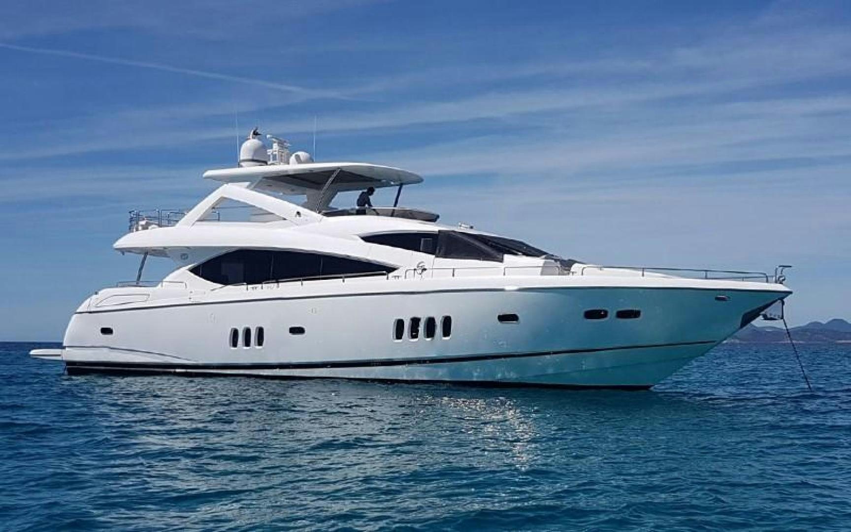 a white yacht in the water aboard LI-JOR Yacht for Sale