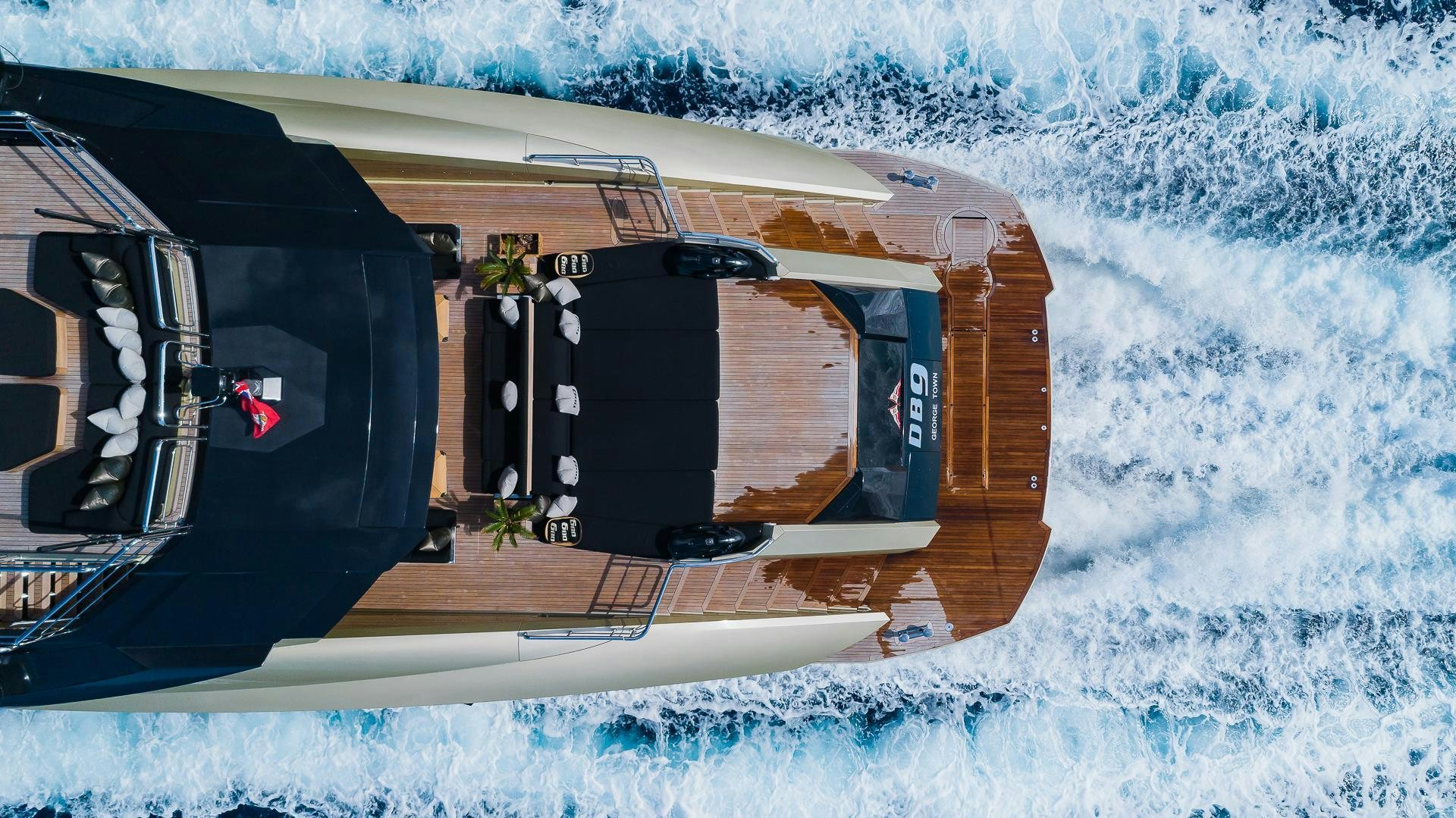 a vehicle on a snowy road aboard DB9 Yacht for Sale