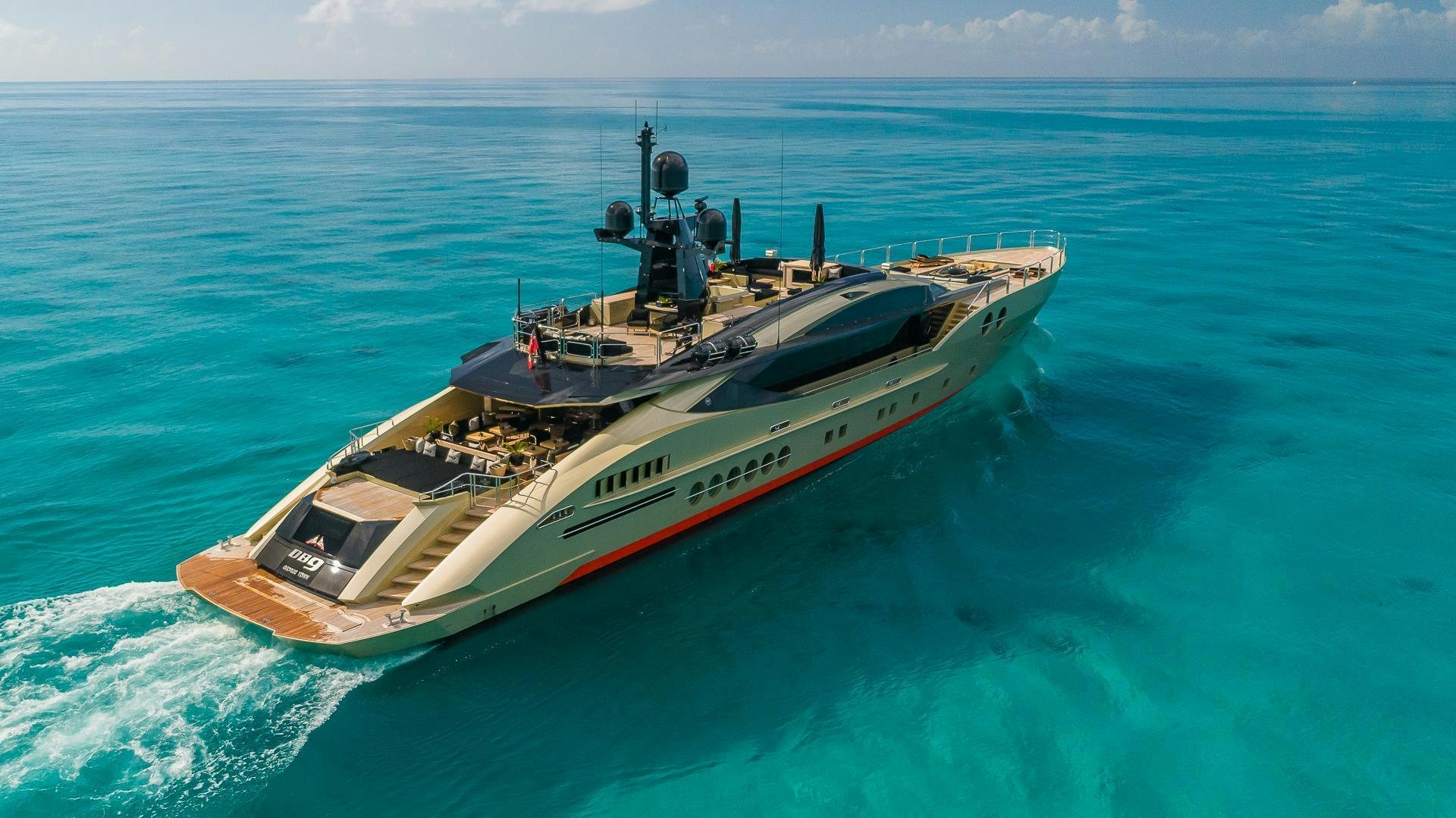 a boat in the water aboard DB9 Yacht for Sale