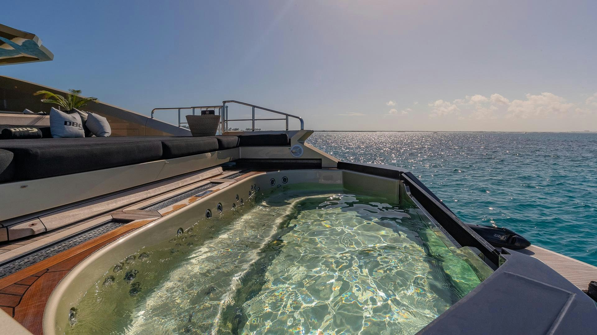 a boat on the water aboard DB9 Yacht for Sale