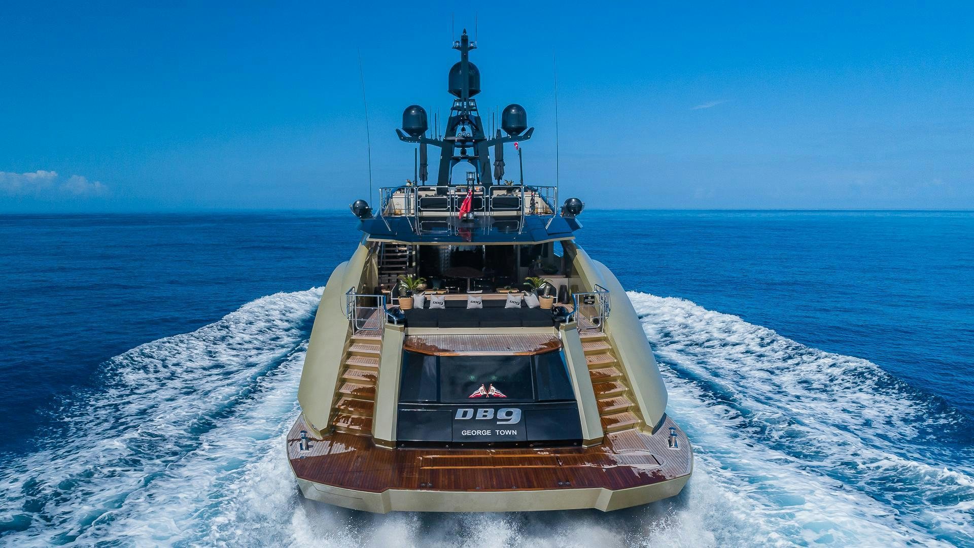 a boat in the water aboard DB9 Yacht for Charter