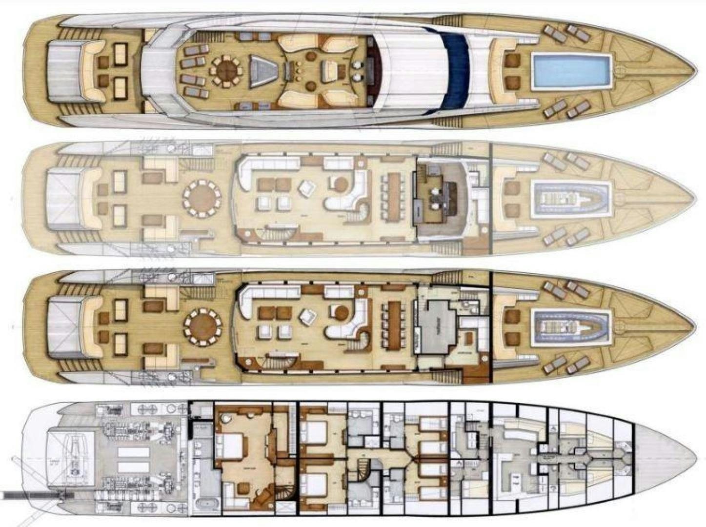 engineering drawing aboard DB9 Yacht for Sale