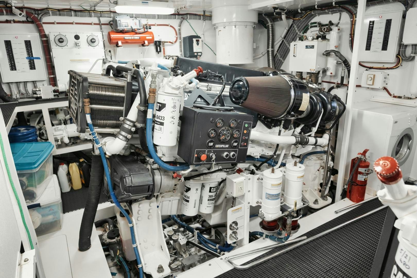 a machine with a large piece of equipment on it aboard EMMY Yacht for Sale