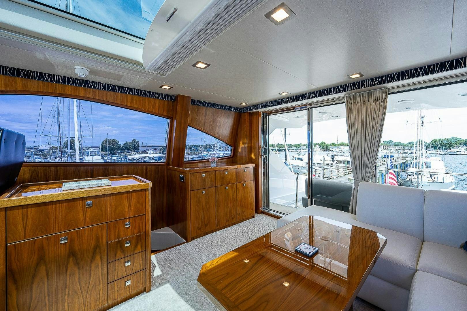a room with a couch and a table aboard KALEEN Yacht for Sale
