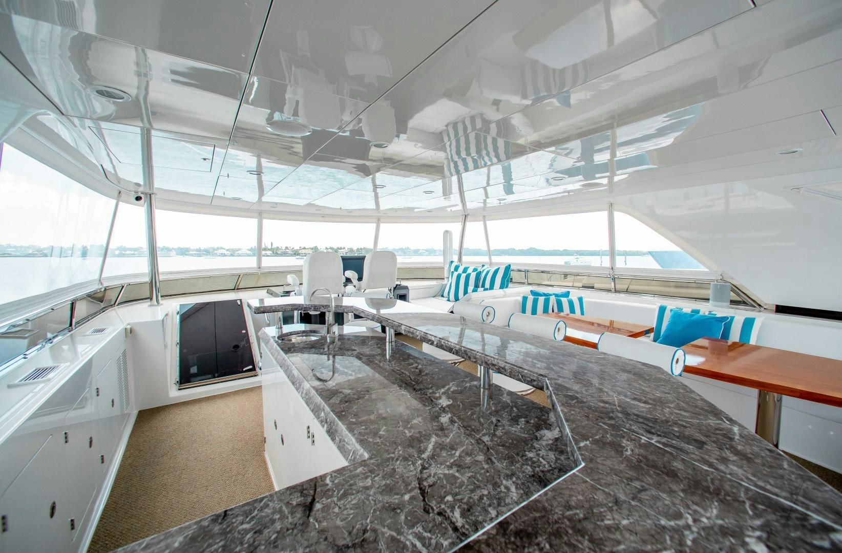 inside of a building aboard TRINITY Yacht for Sale