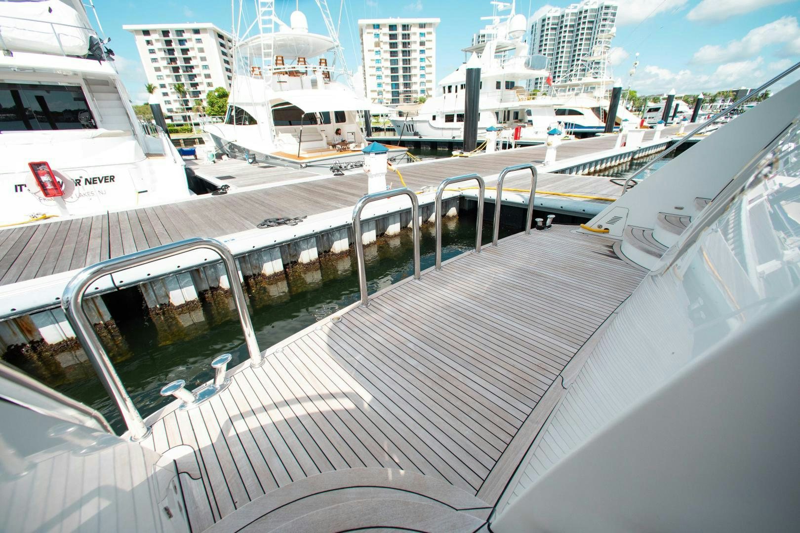 a deck of a ship aboard TRINITY Yacht for Sale