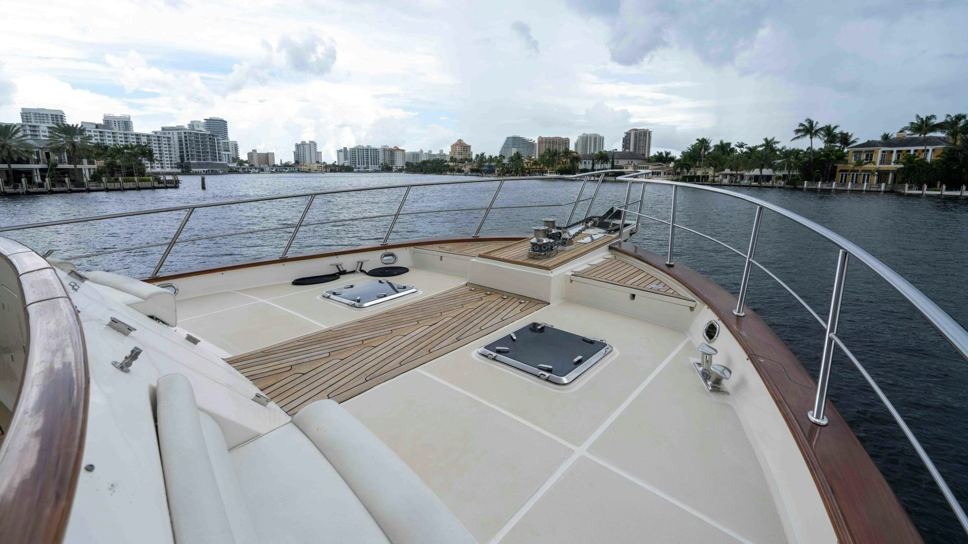 a rooftop with a laptop and a laptop on it aboard NEVER MY LOVE Yacht for Sale