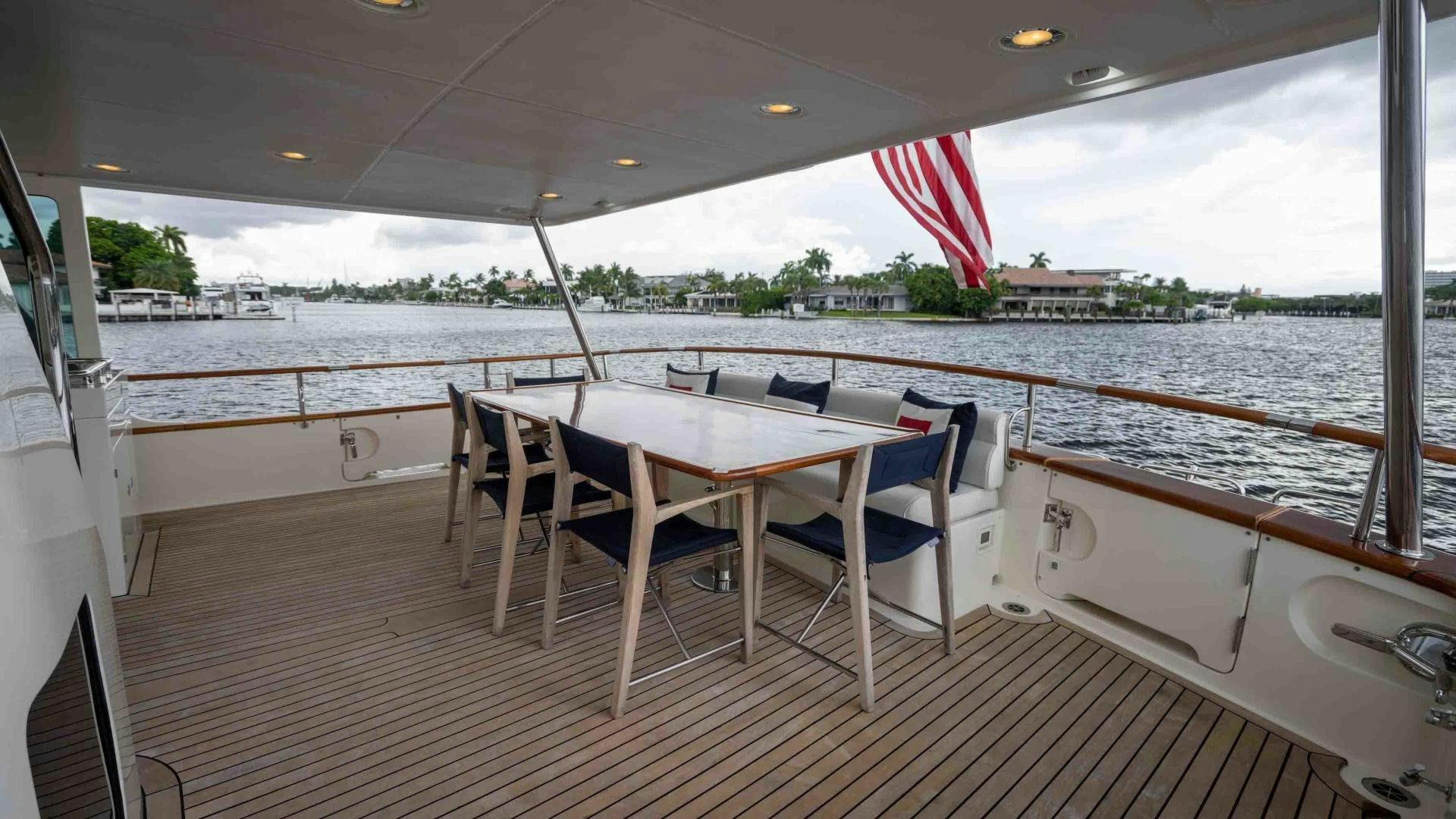 a boat on the water aboard NEVER MY LOVE Yacht for Sale
