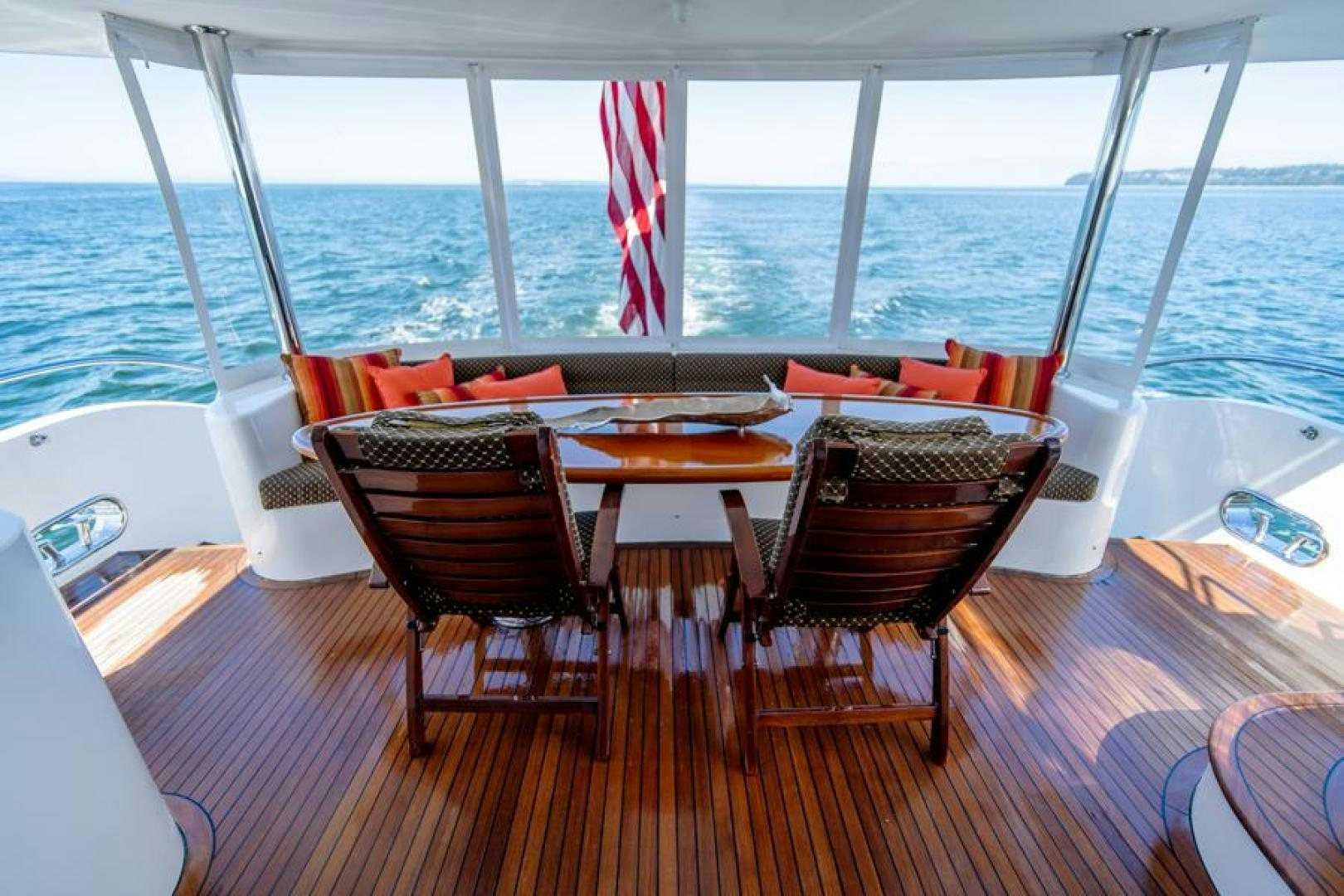 a table on a boat aboard LODESTAR Yacht for Sale