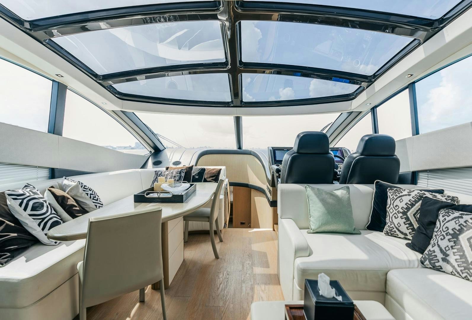 inside of a car aboard GRAVITAS Yacht for Sale