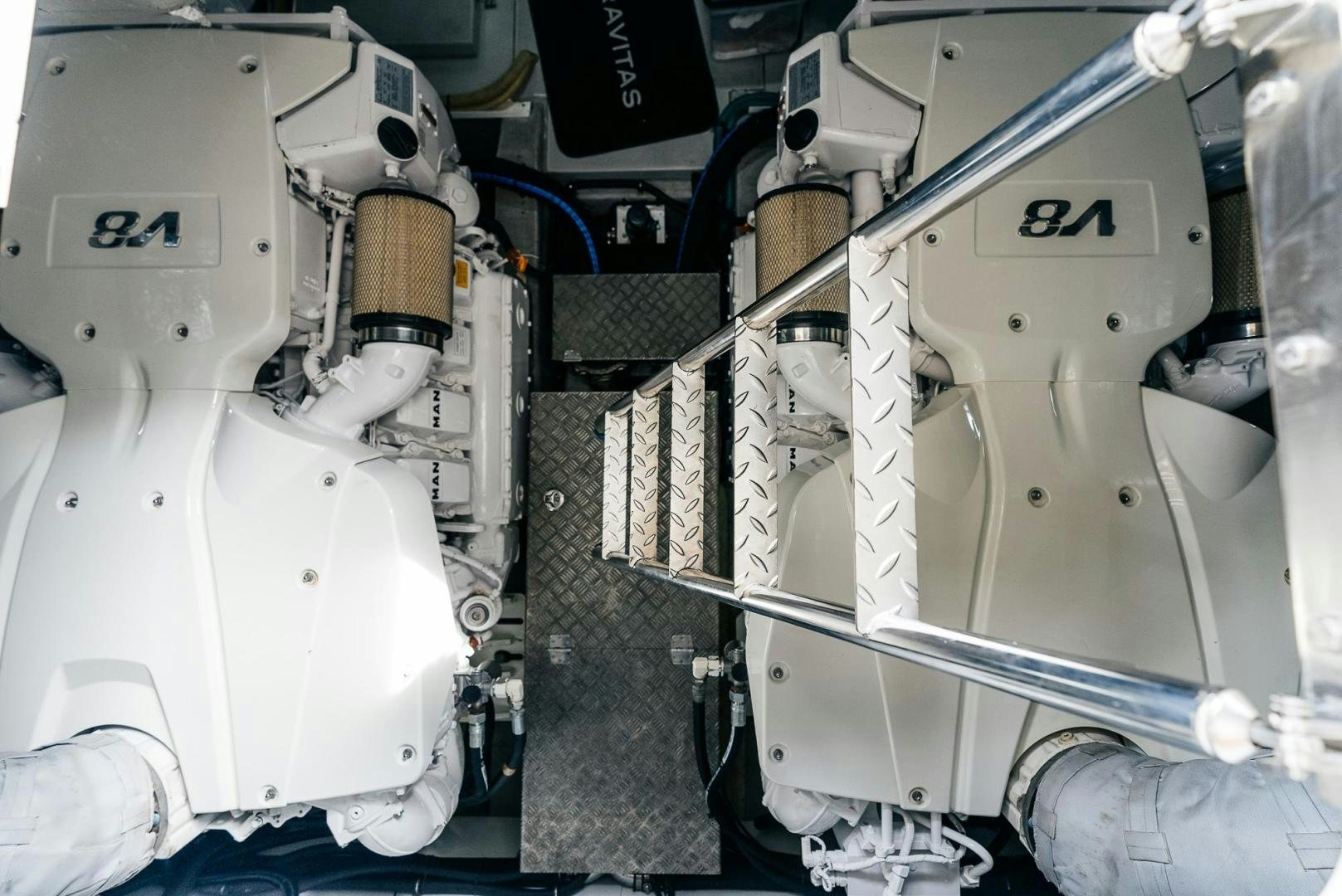 a close-up of a white machine aboard GRAVITAS Yacht for Sale