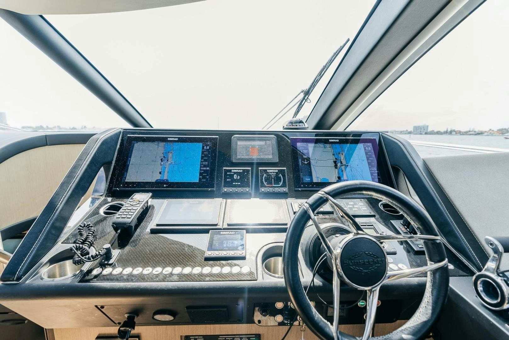 the inside of a car aboard GRAVITAS Yacht for Sale