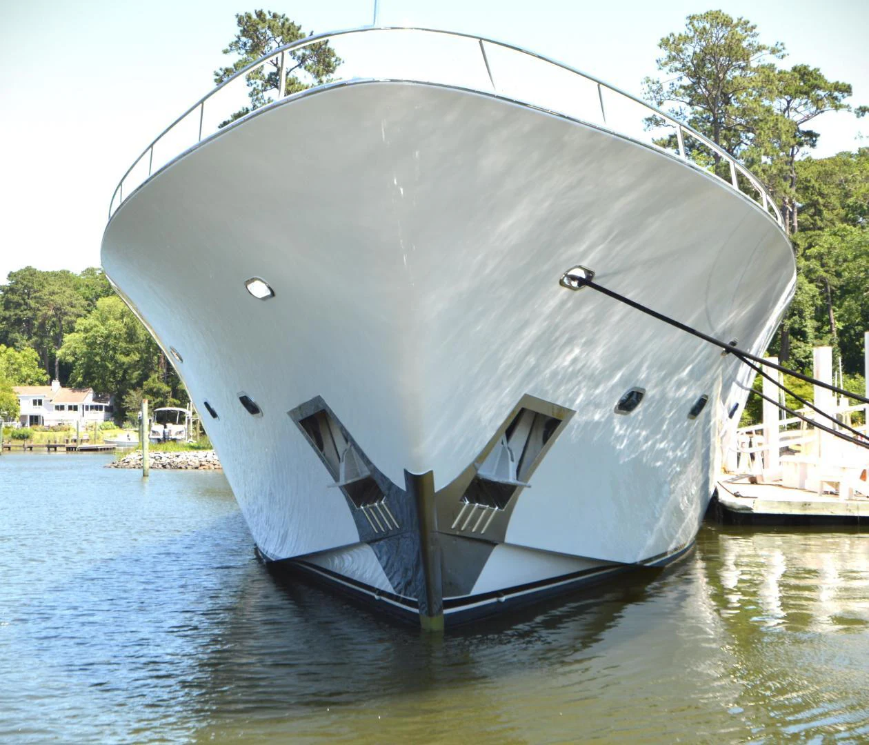 a large round object on a body of water aboard JOAN'S ARK Yacht for Sale