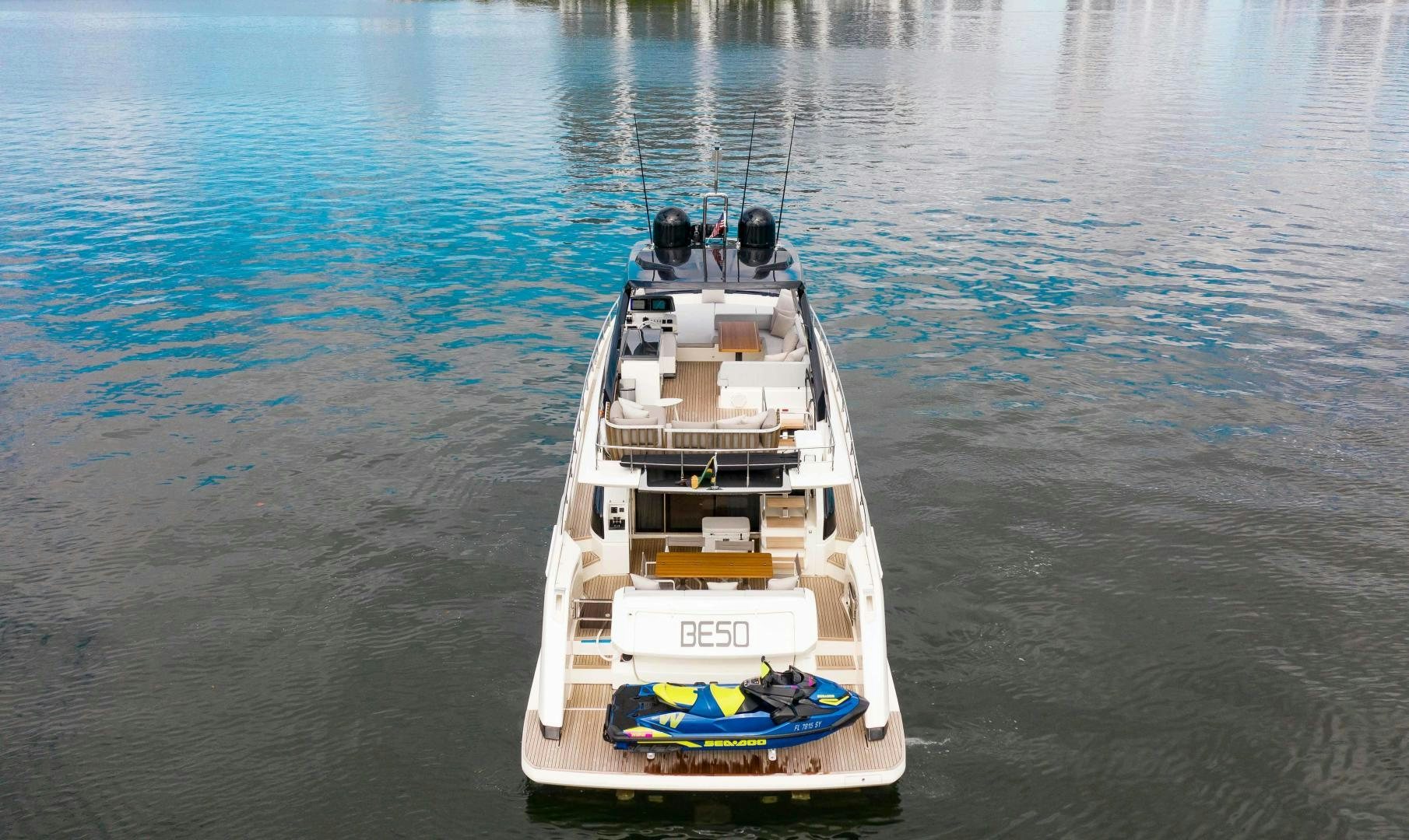 a boat on the water aboard Ferretti 670 Yacht for Sale