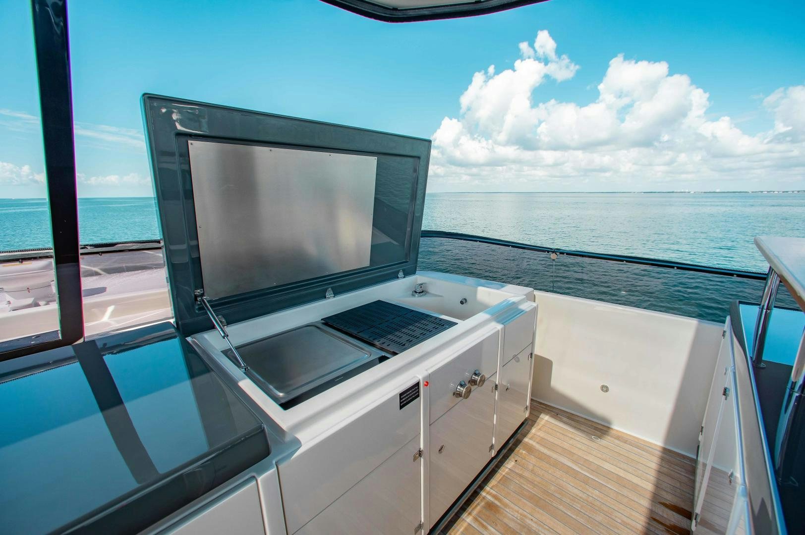 a television on a boat aboard CRAZY Yacht for Sale