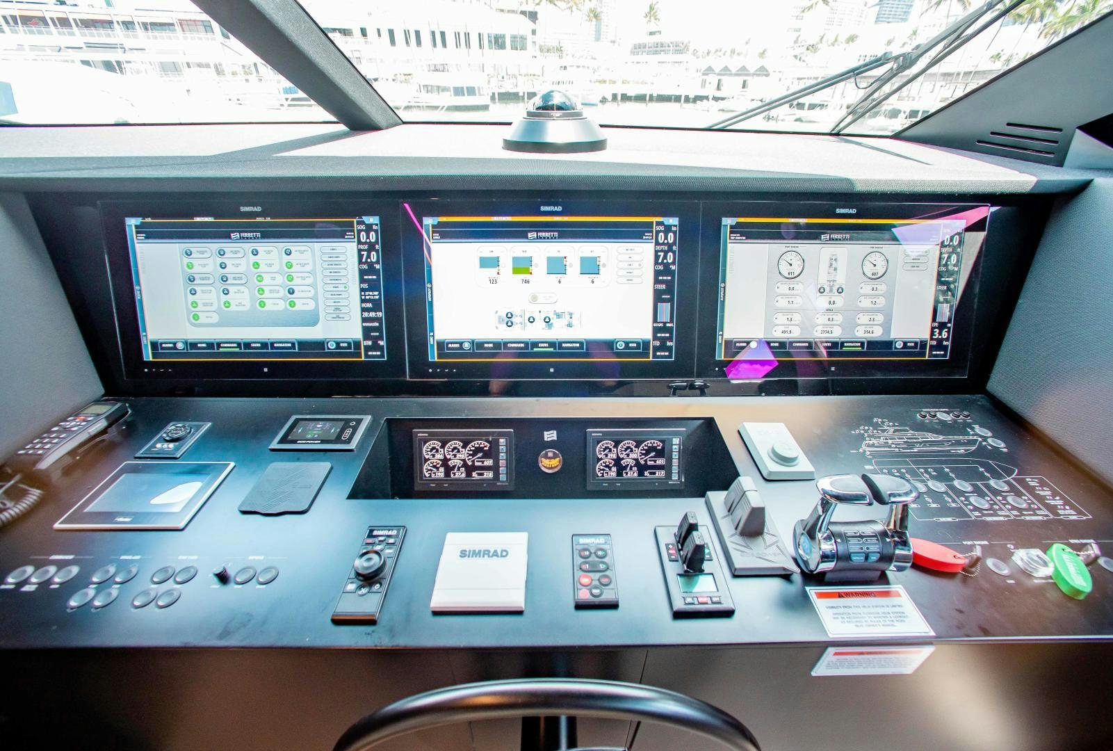 a computer with a variety of electronics aboard CRAZY Yacht for Sale