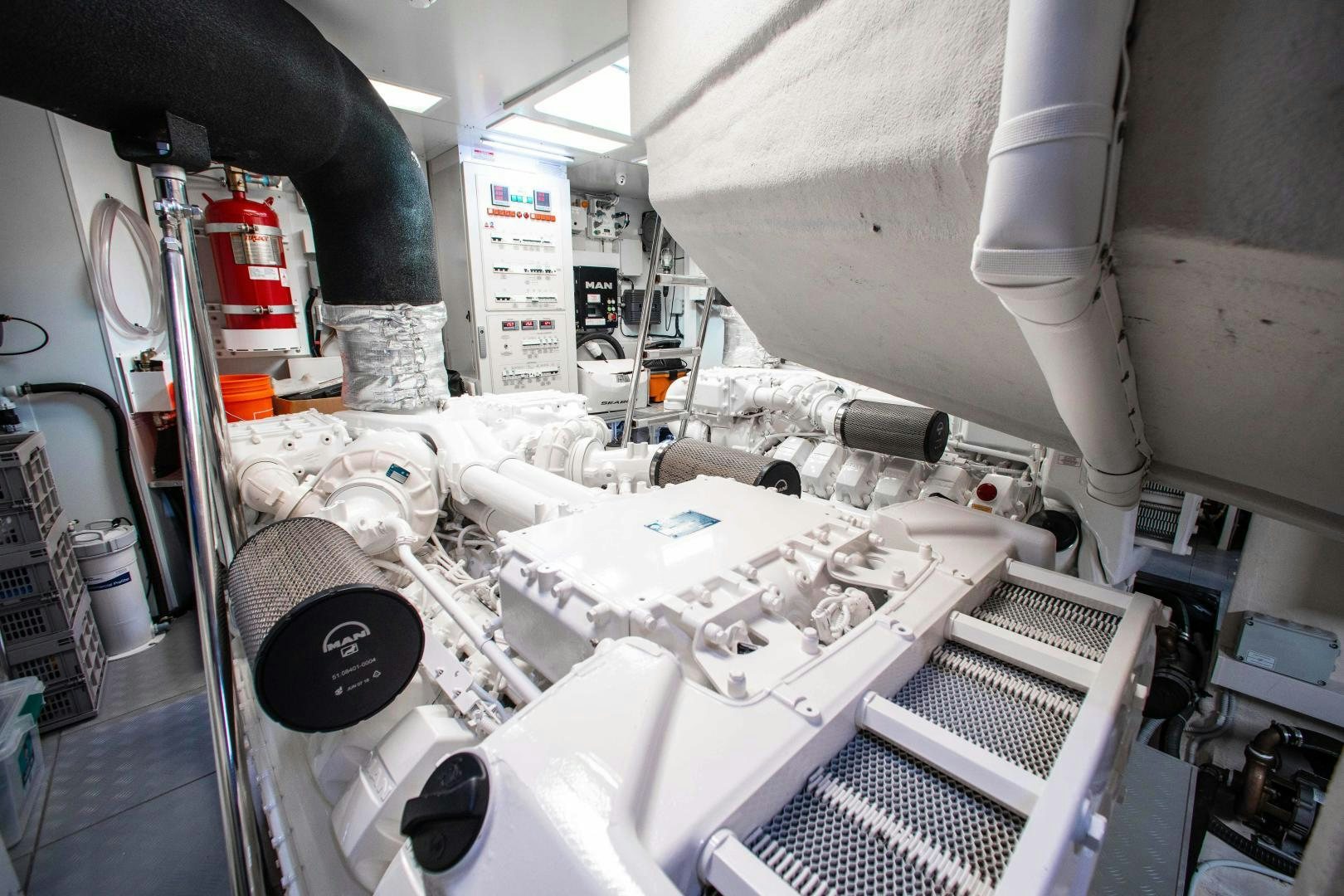 a person in a white machine aboard CRAZY Yacht for Sale