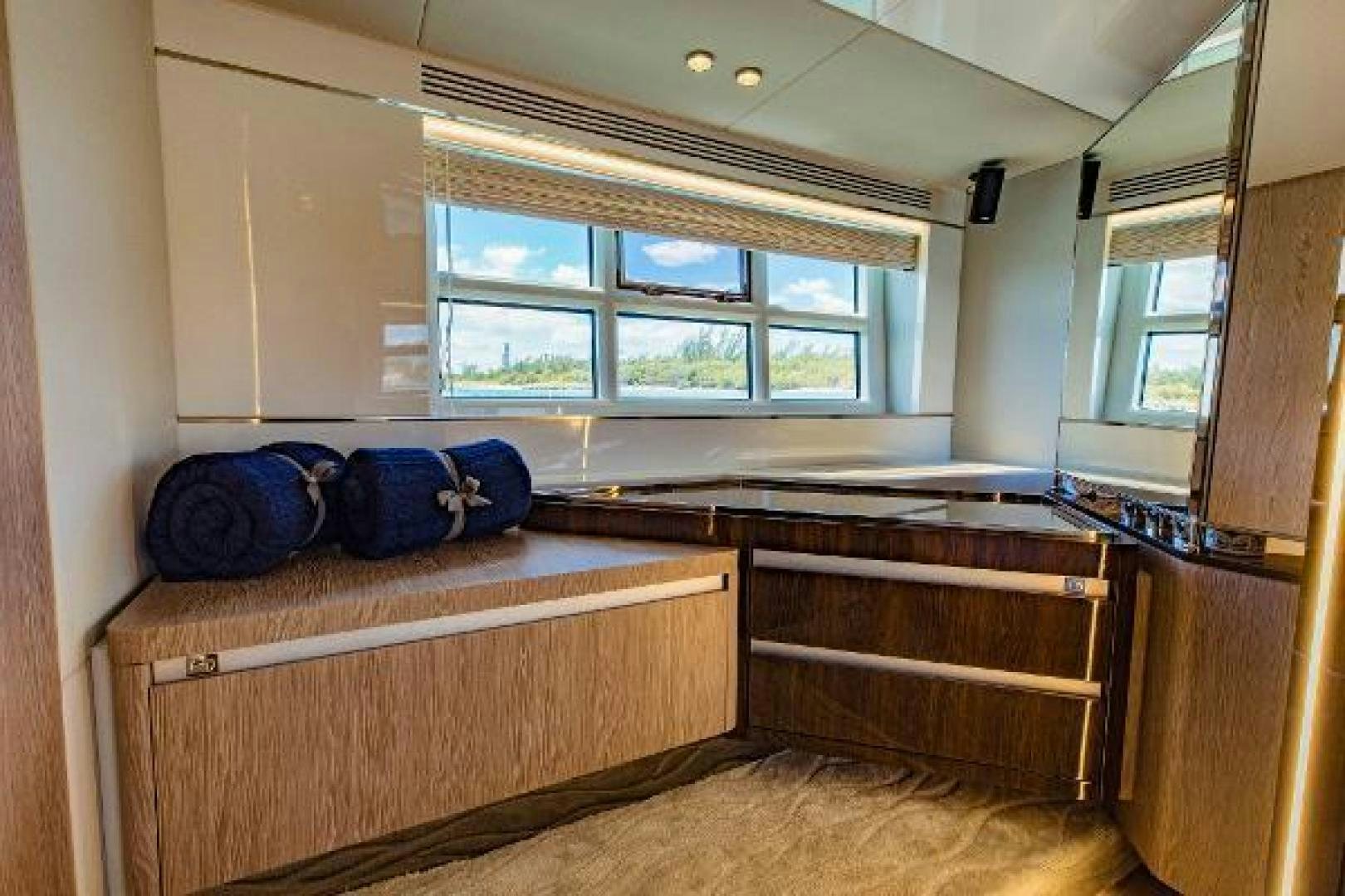 a room with a bed and a window aboard SEA BAR Yacht for Sale