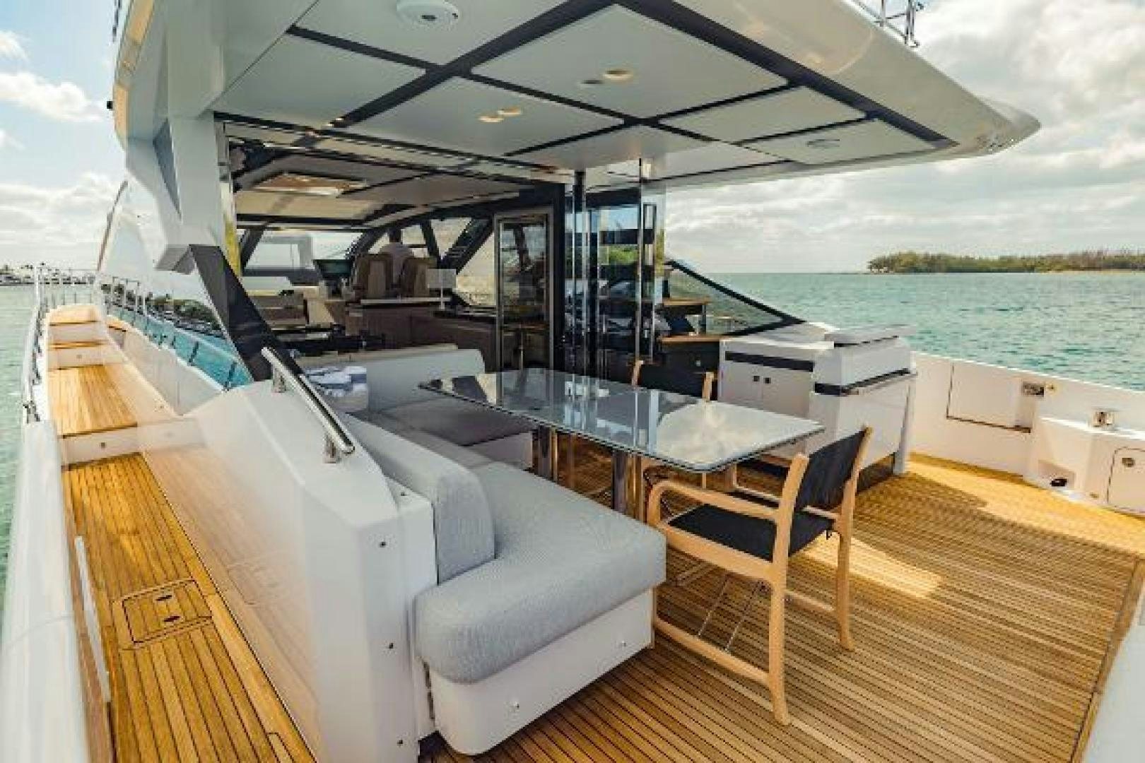 a boat on a deck aboard SEA BAR Yacht for Sale