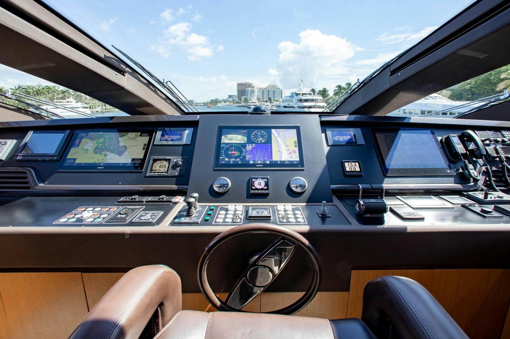 inside of a car aboard CHOP CHOP Yacht for Sale