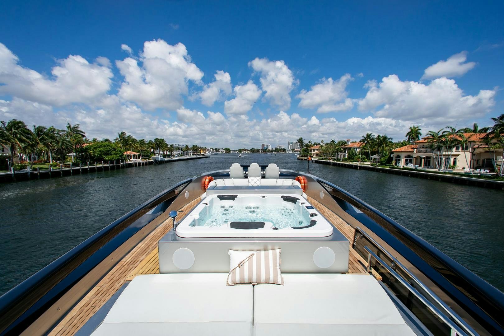 a boat on a river aboard CHOP CHOP Yacht for Sale