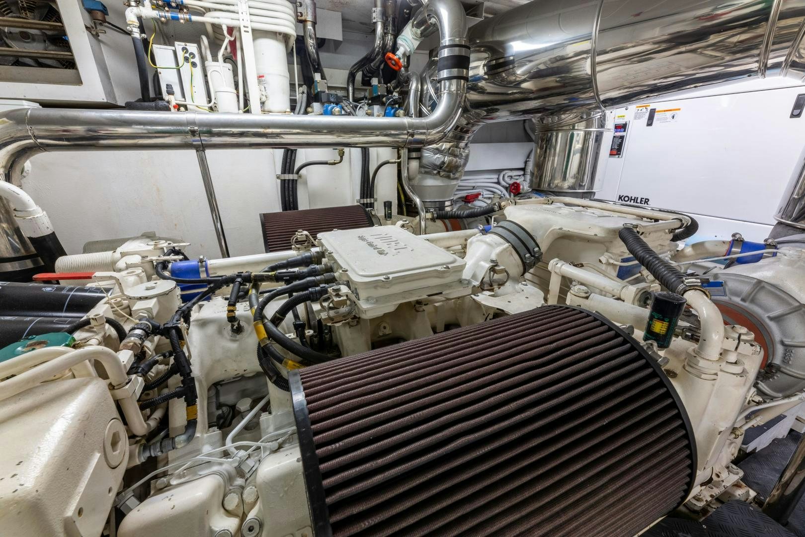 a large machine with pipes aboard GRAVITY Yacht for Sale