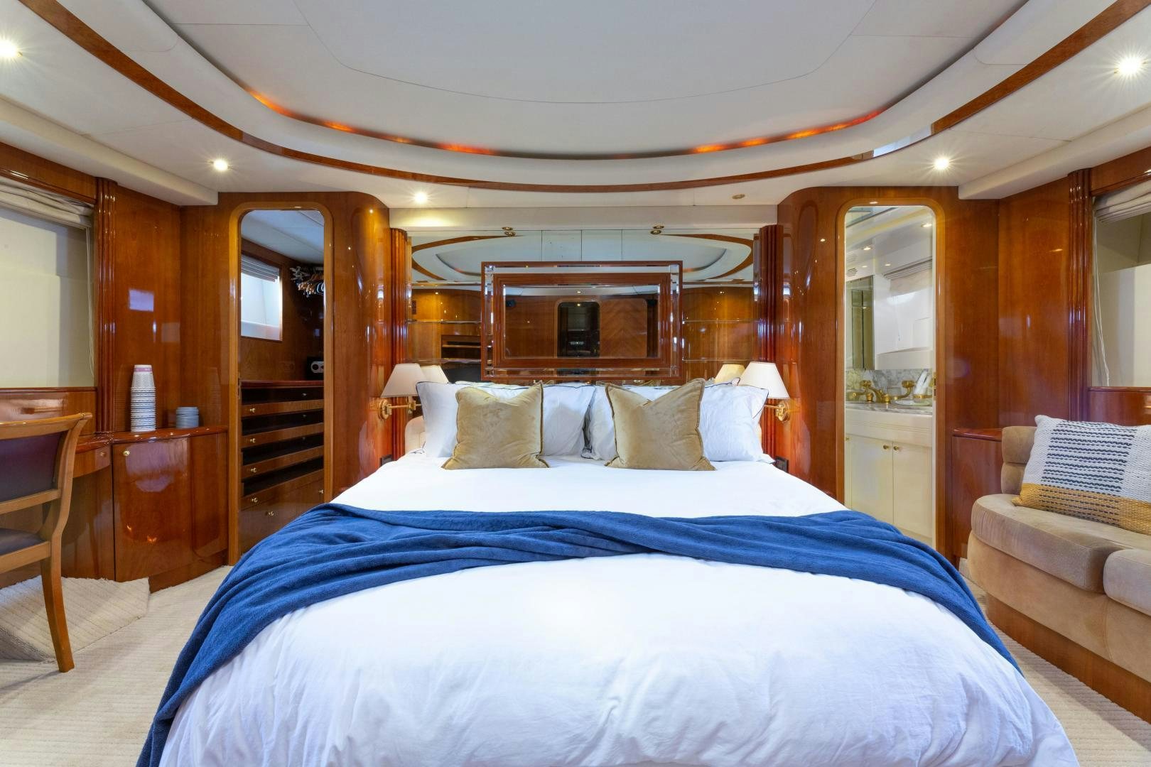 a bed in a cabin aboard GRAVITY Yacht for Sale