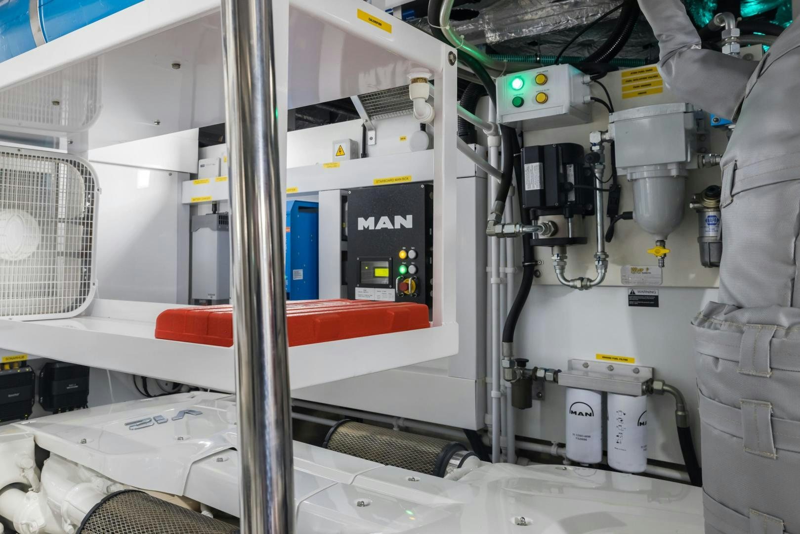 a close-up of a machine aboard MR. G Yacht for Sale