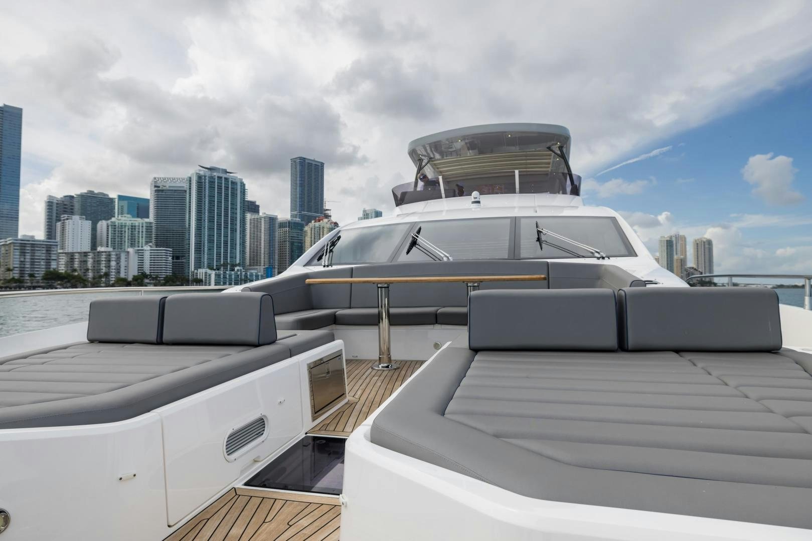 a boat on a deck aboard MR. G Yacht for Sale
