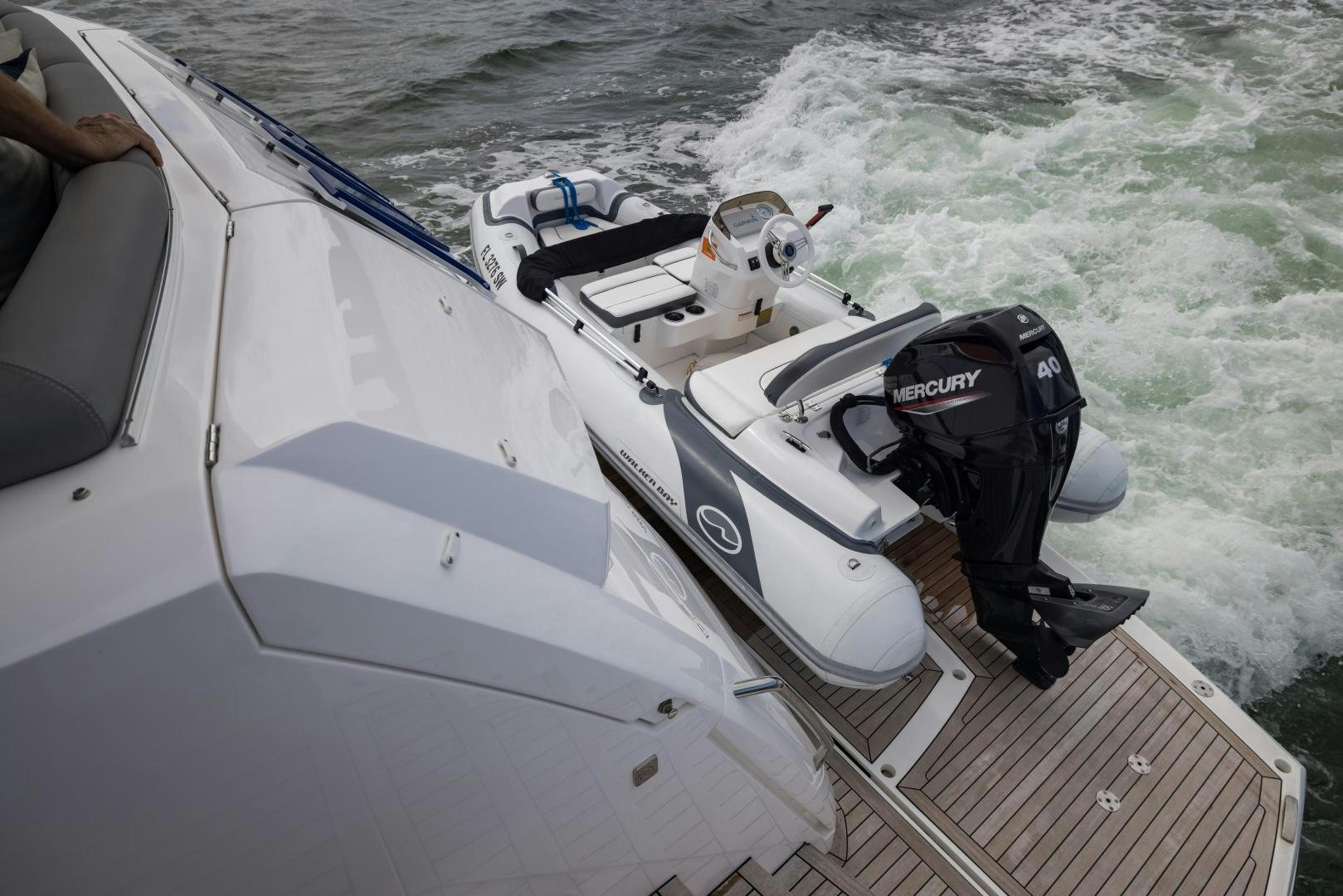 a dog in a boat aboard MR. G Yacht for Sale