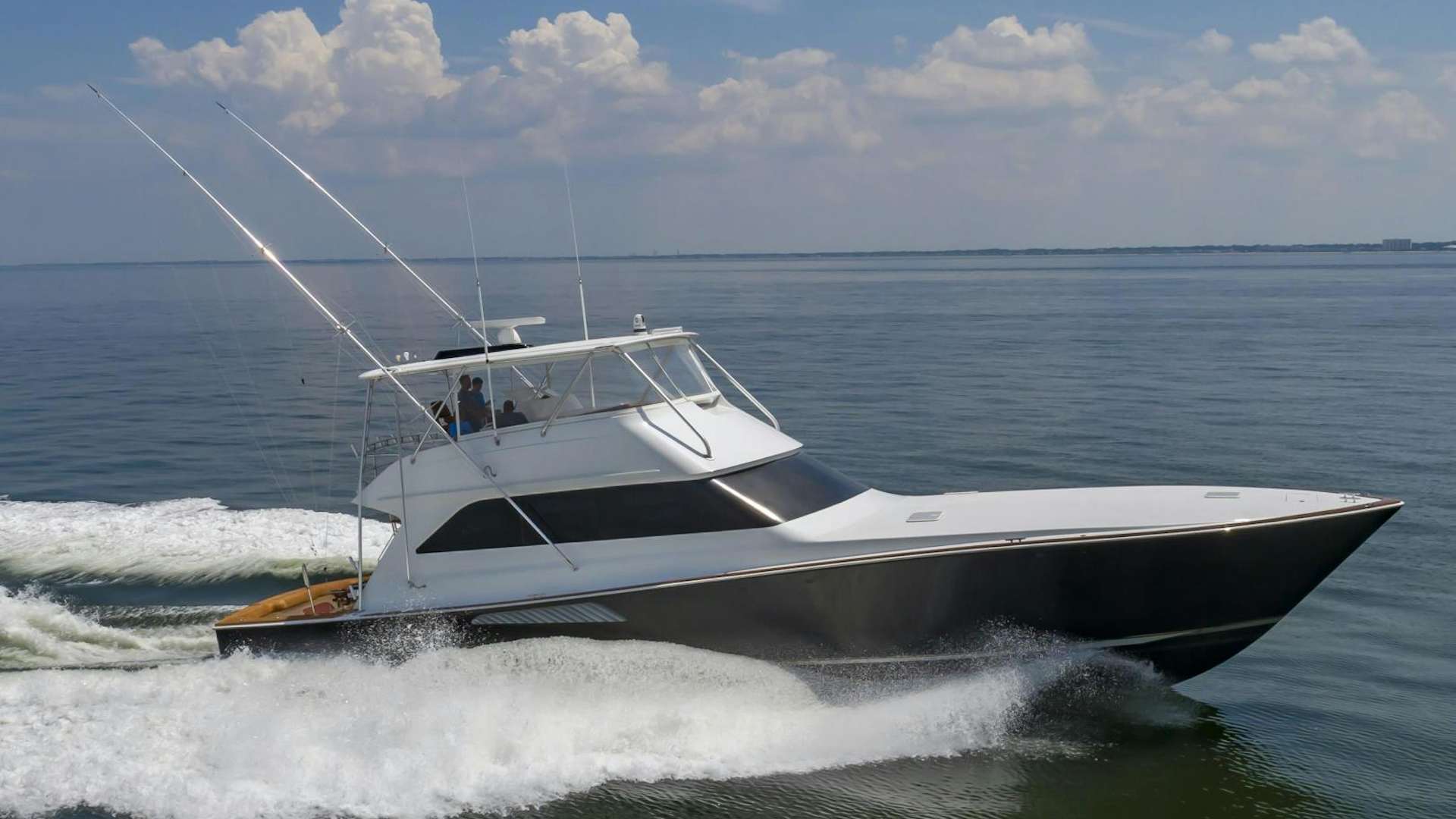 a boat on the water aboard SANDMAN Yacht for Sale