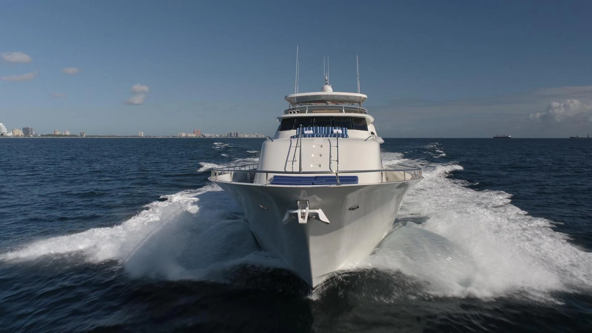 a large ship in the water aboard ATLANTIC Yacht for Sale